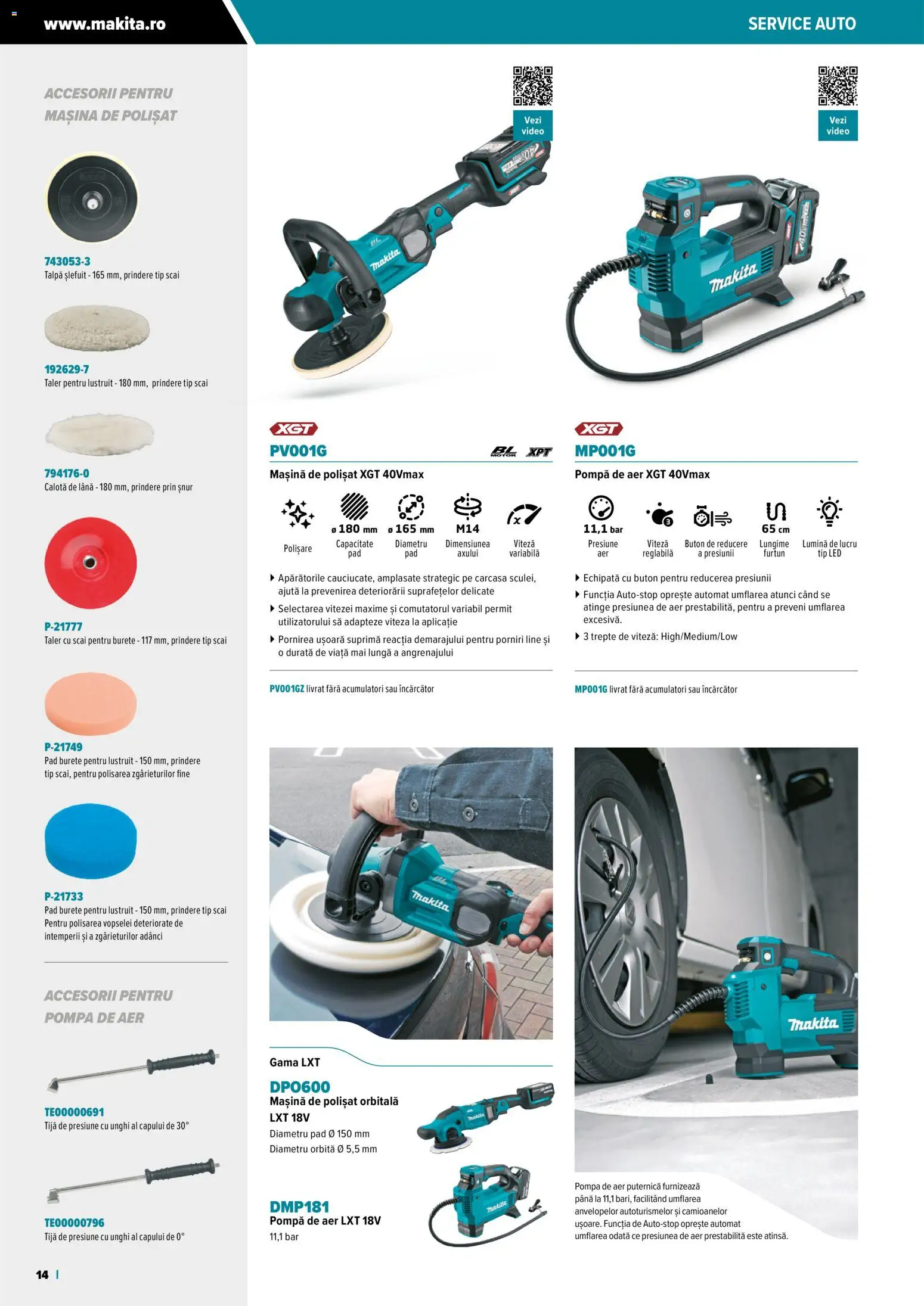 Noul catalog Makita – valabil de la 23.10.2025 | Pagină: 14 | Produse: Încărcător, Video, Carcasă, Burete