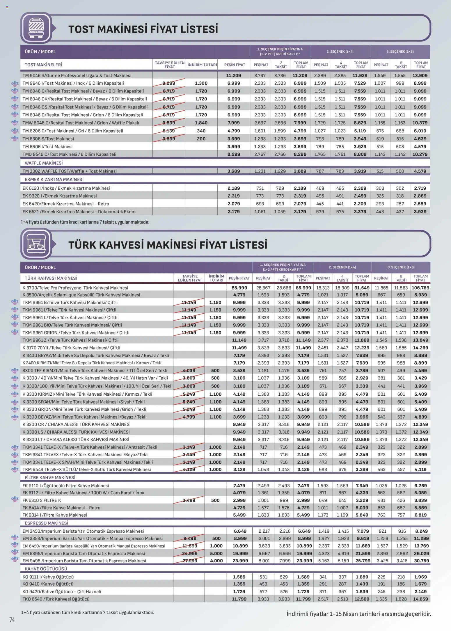 Arçelik Katalog - 01.04.2026 tarihinden itibaren geçerlidir | Sayfa: 74