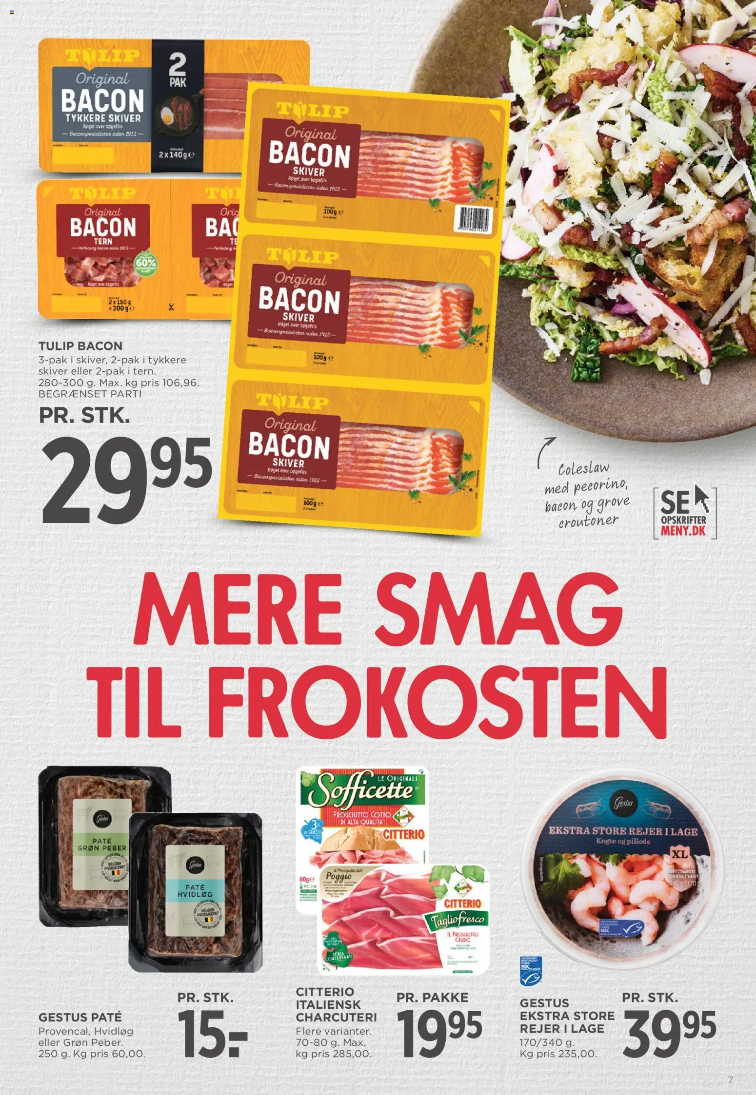Meny tilbudsavis – gyldig fra 02.01.2026 | Side: 7 | Produkter: Paté, Peber, Bacon, Rejer