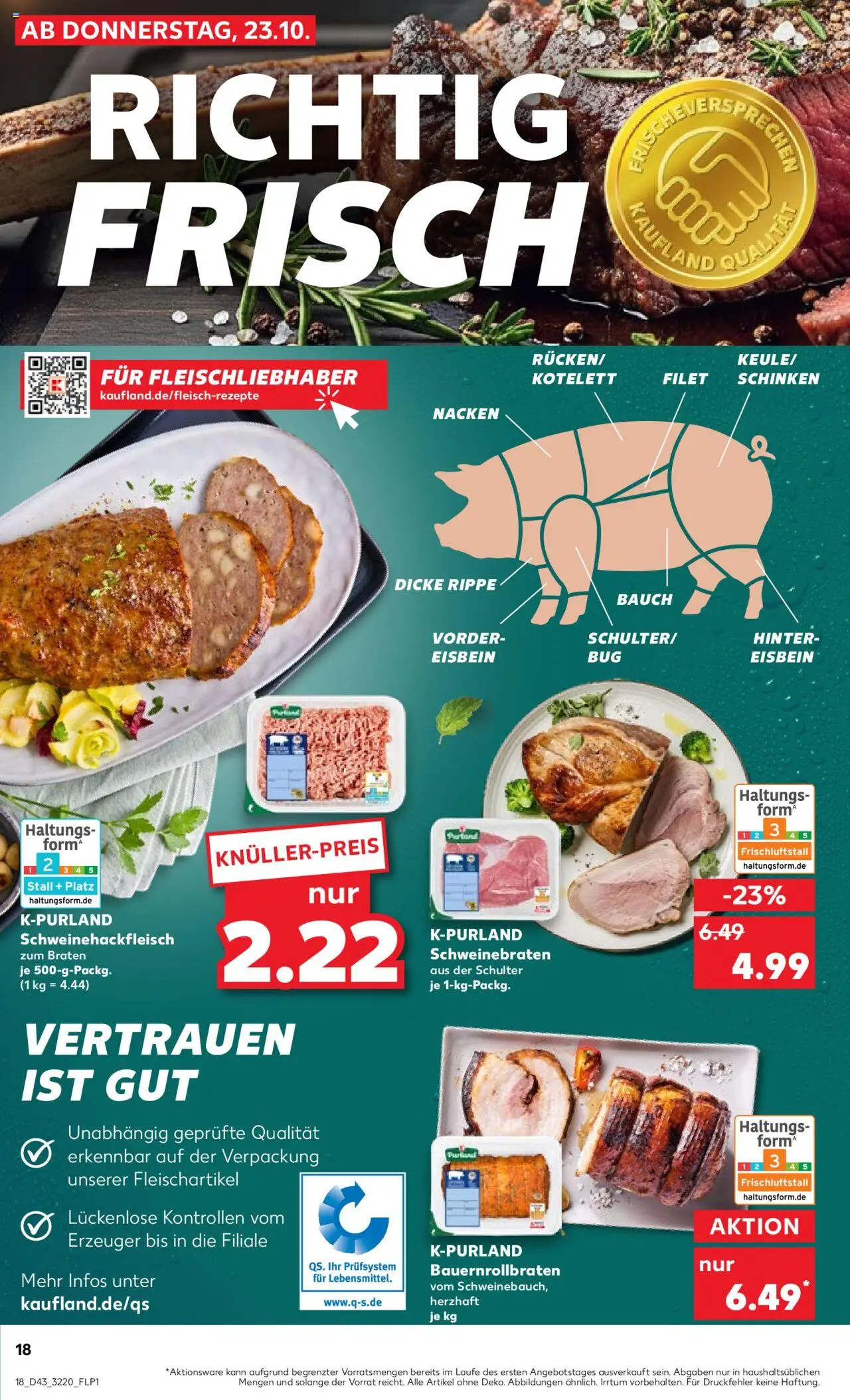 Kaufland prospekt Jena	 – gültig ab 23.10.2025 | Seite: 18 | Produkte: Schinken