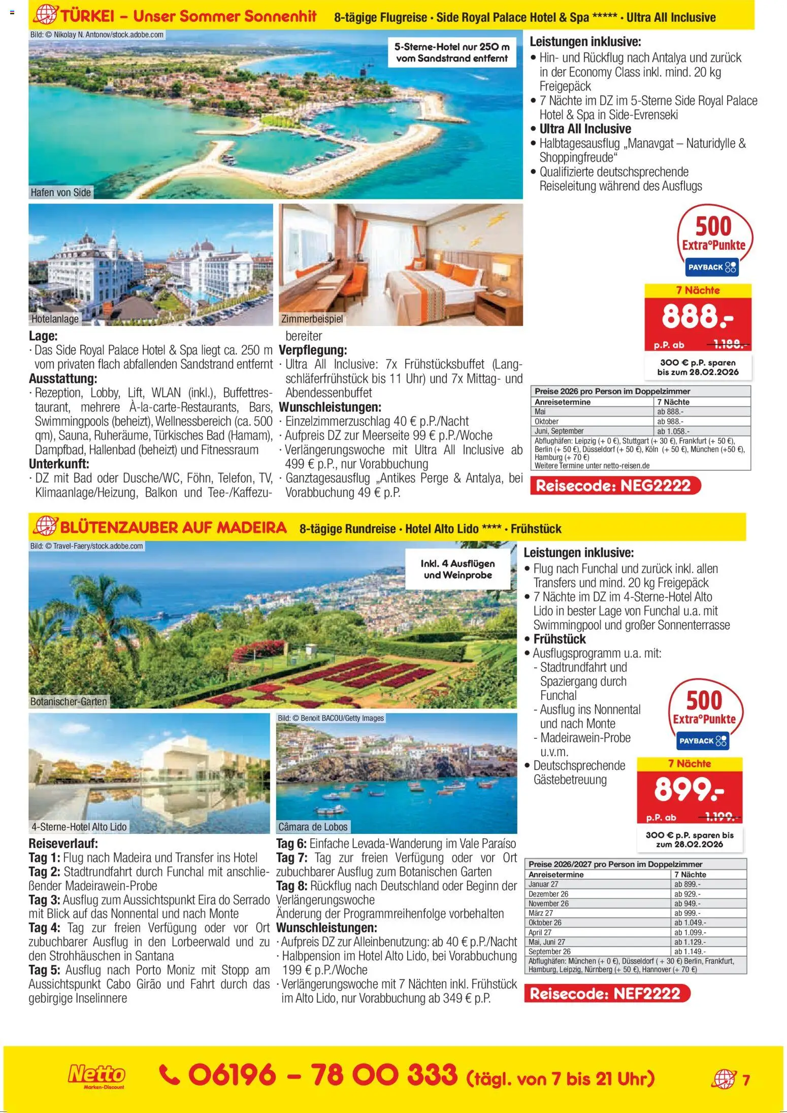 Netto Reisen Reise-Sonderangebote – gültig ab 15.01.2026 | Seite: 7 | Produkte: Bad, Uhr