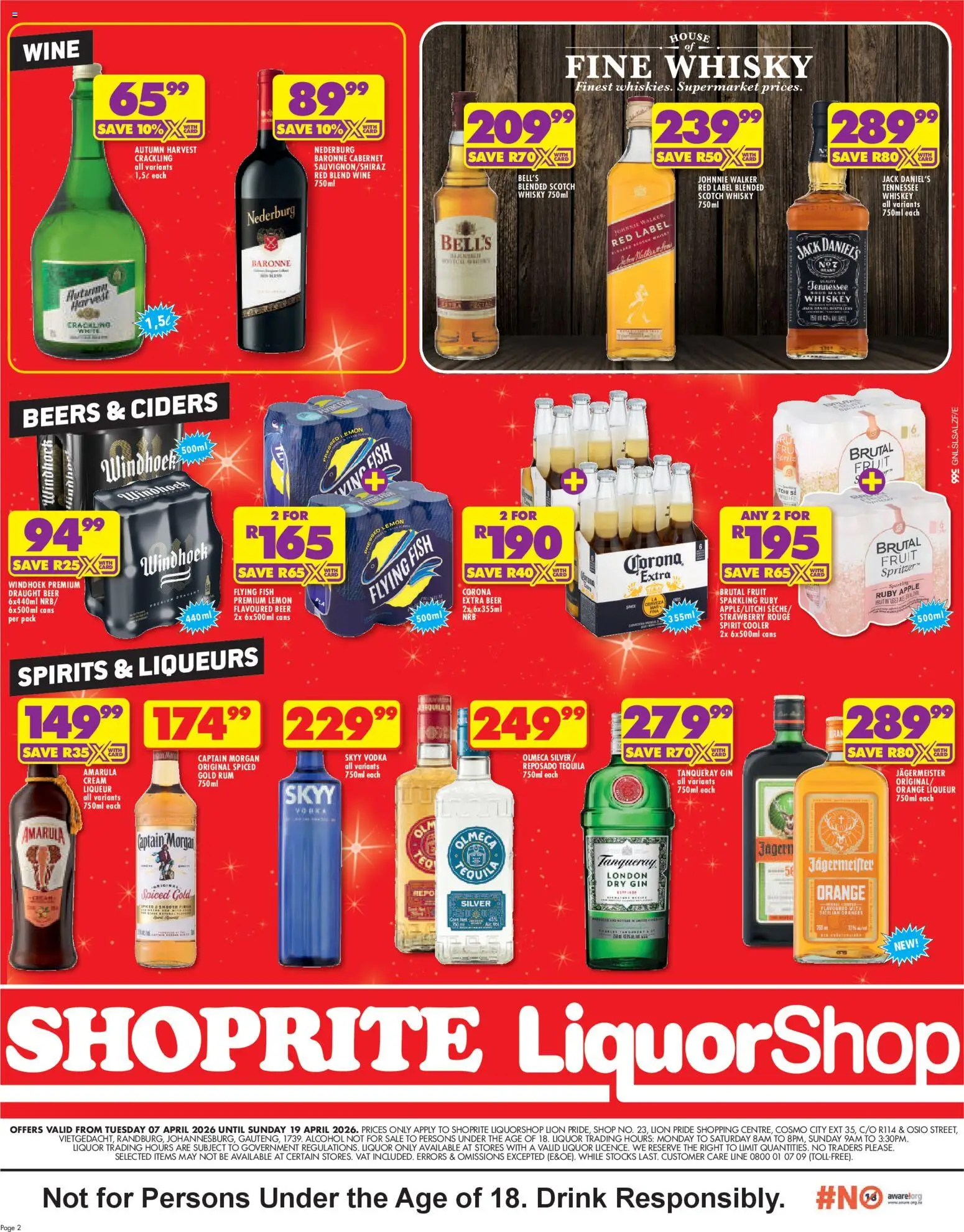 New Shoprite catalogue – valid from 07.04.2026 | Page: 2 | Products: Rum, Wine, Fish, Lemon