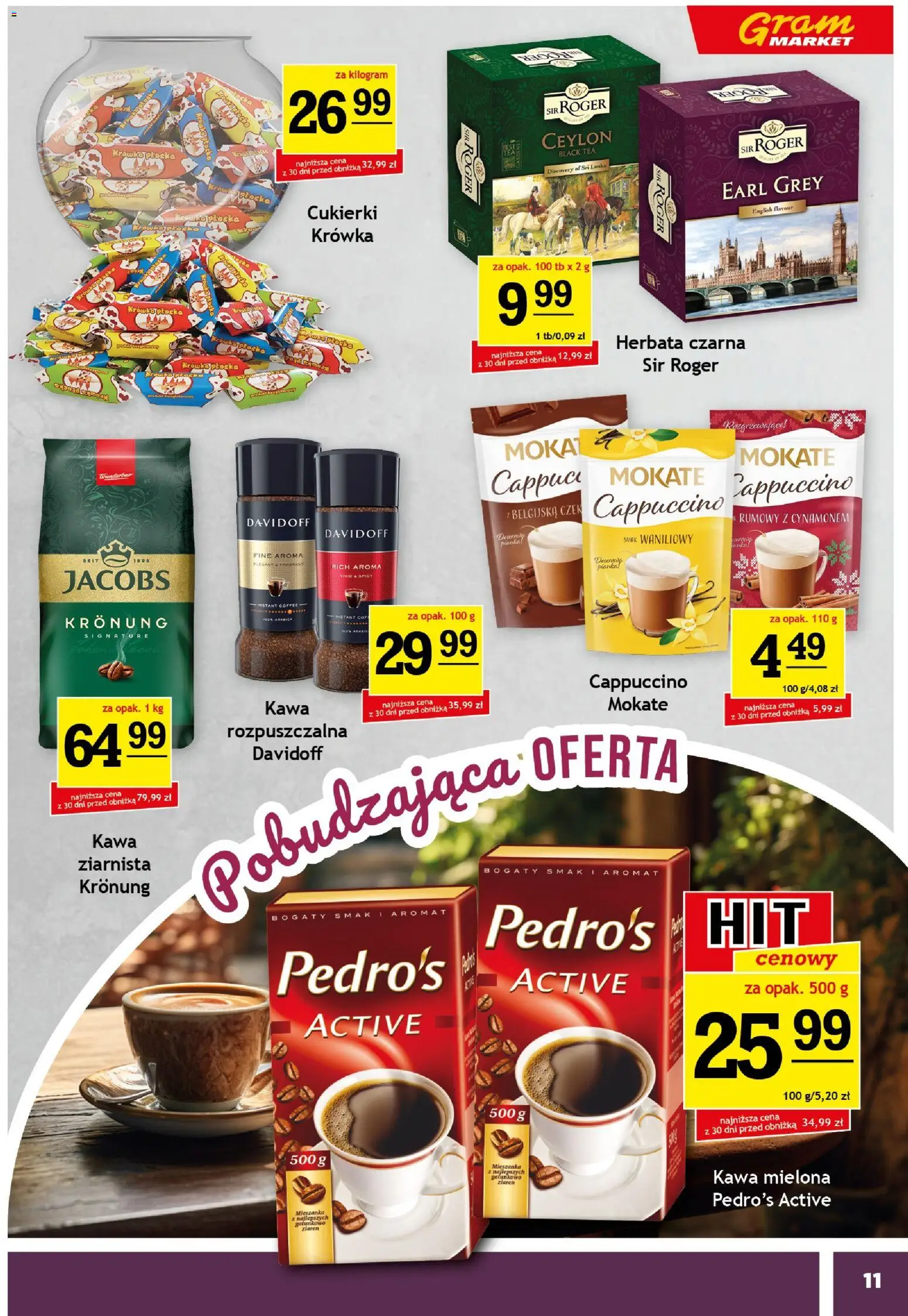 Gram Market Gazetka od 21.01.2026 | Strona: 11 | Produkty: Krowka, Kawa, Herbata, Cukierki