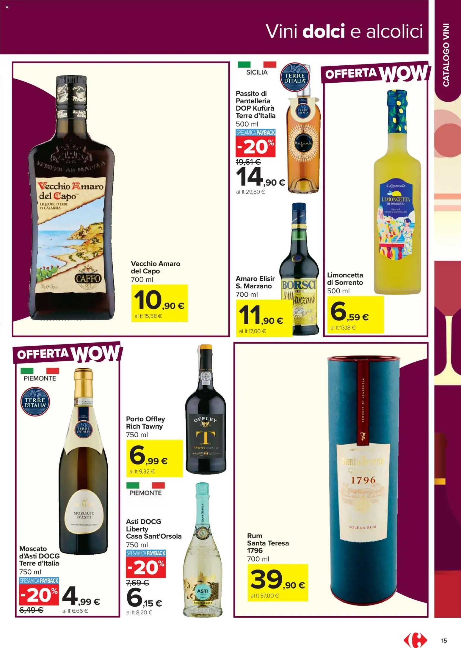 Volantino Carrefour del 17.02.2026 | Pagina: 15 | Prodotti: Rum, Liquore, Amaro