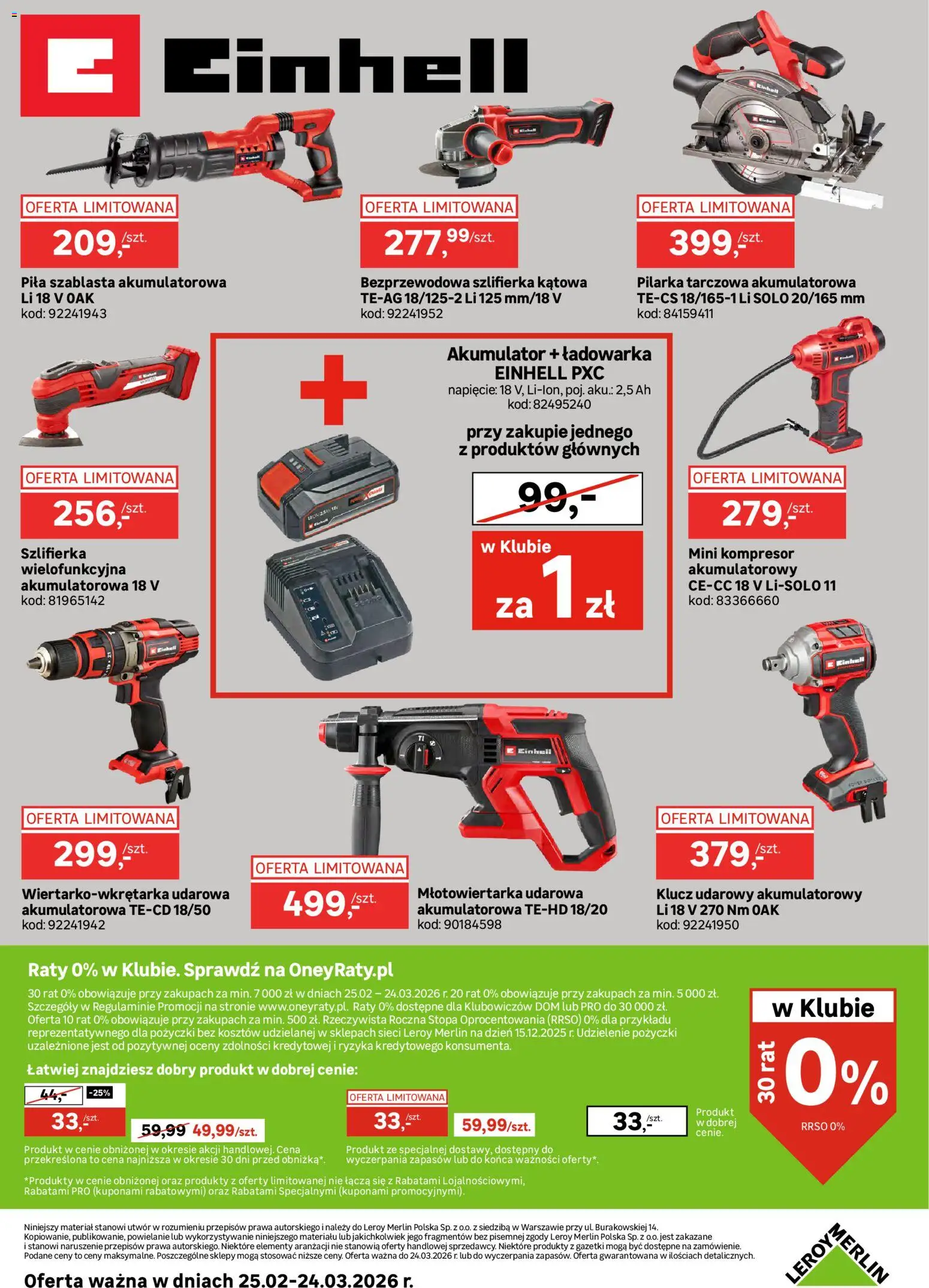 Leroy Merlin Gazetka od 25.02.2026 | Strona: 36 | Produkty: Ładowarka, Młotowiertarka, Klucz udarowy, Szlifierka