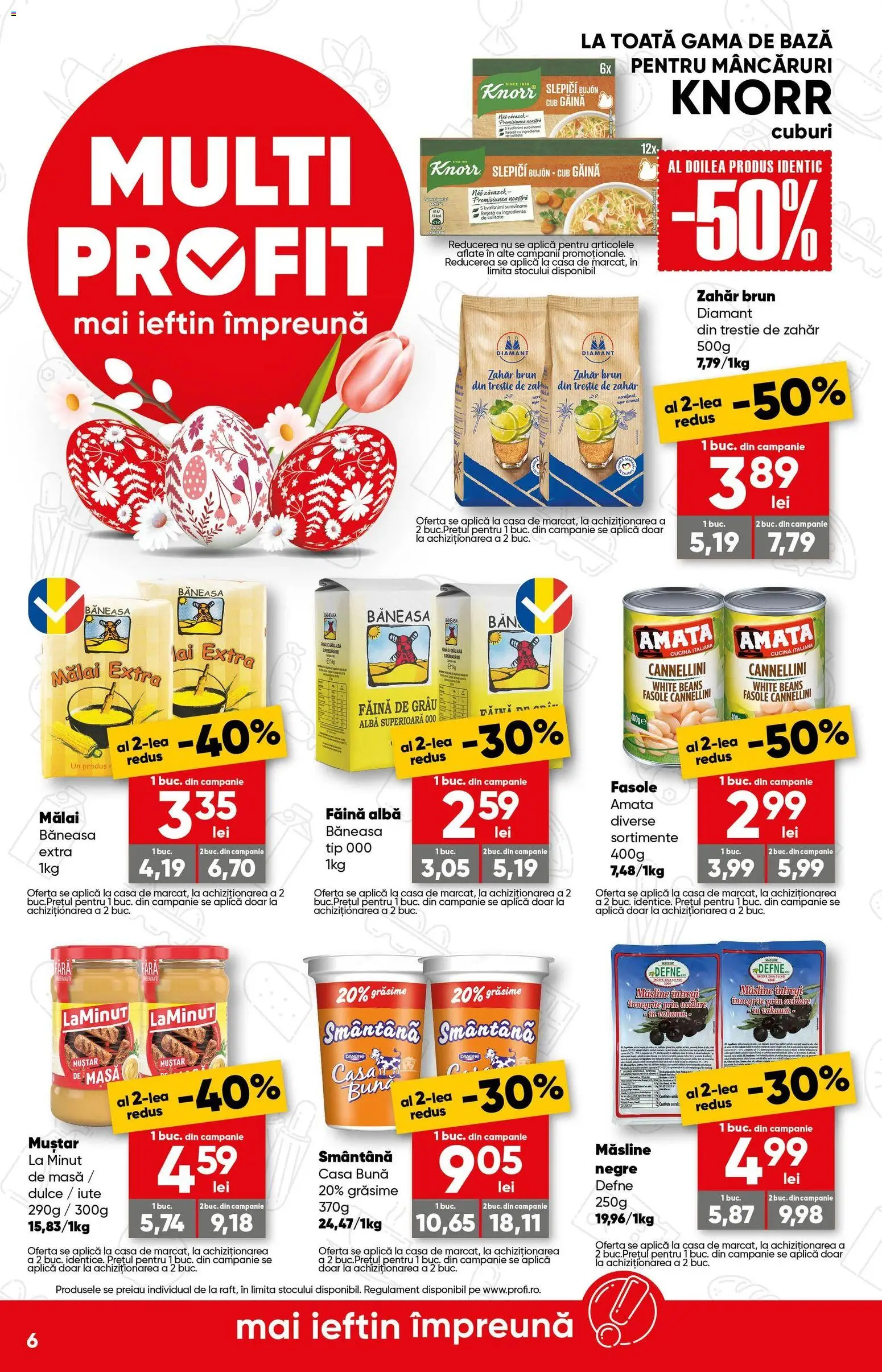 Noul catalog Profi – valabil de la 18.03.2026 | Pagină: 6 | Produse: Masă, Mălai, Smântână, Zahăr
