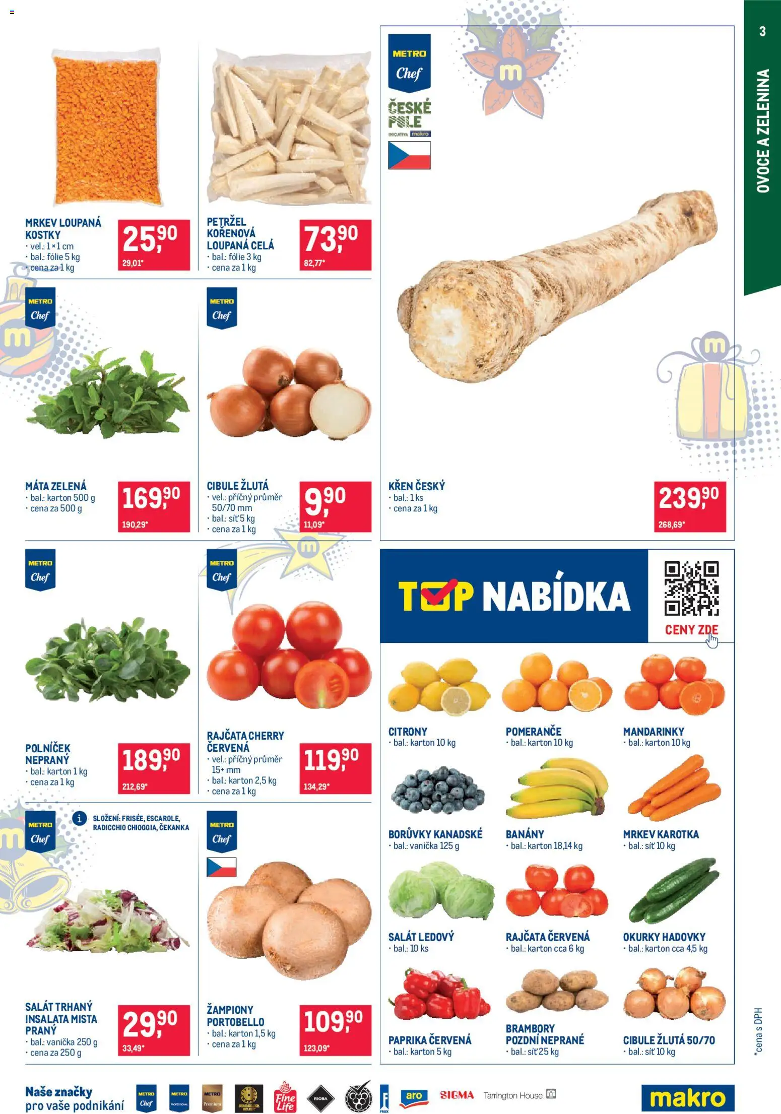 Makro leták - Gastronomie od 17.12.2025 | Strana: 3 | Produkty: Žampiony, Mrkev, Borůvky, Petržel