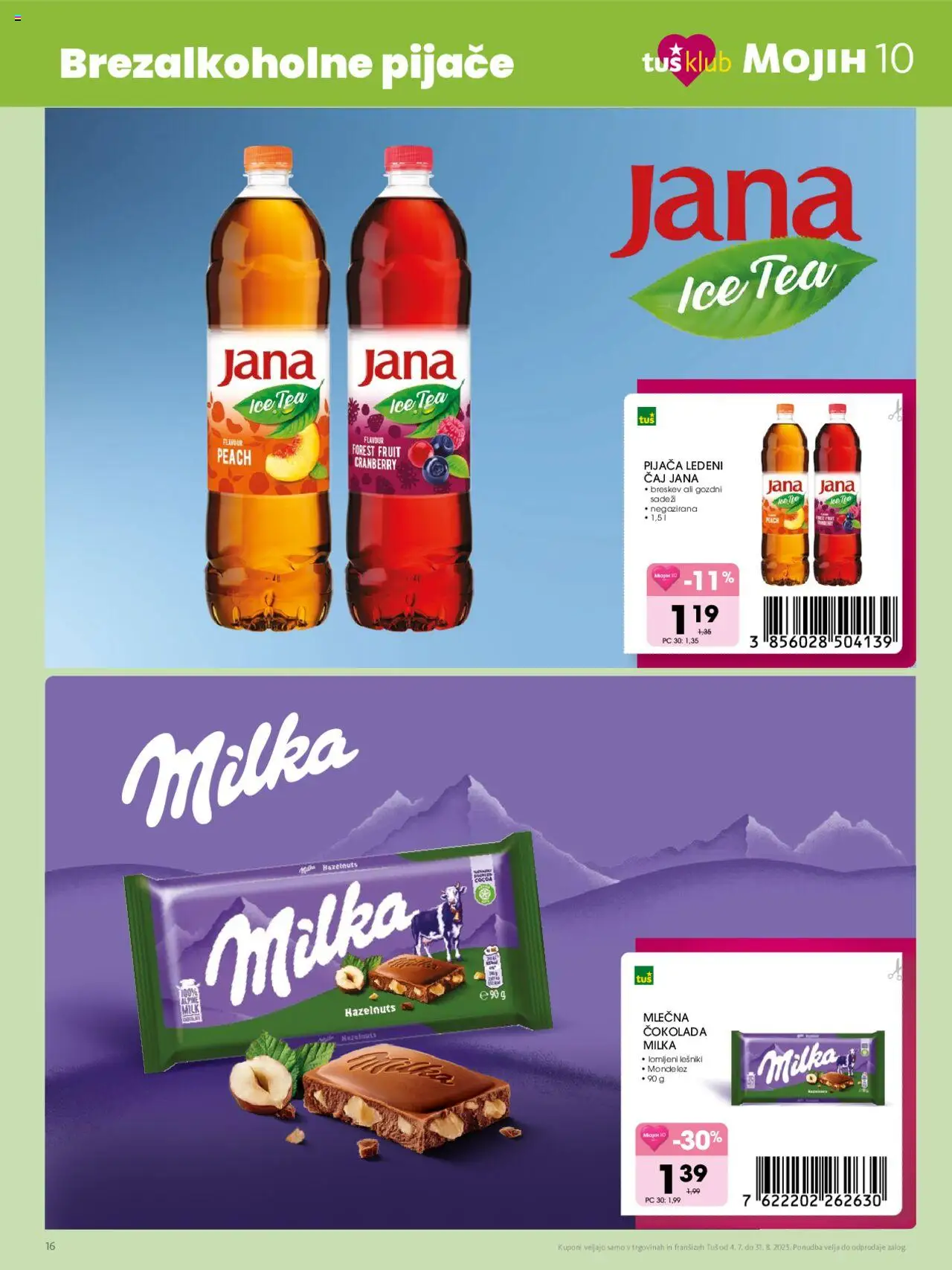 Tuš katalog mojih 10 │ velja od 04.07.2025 | Stran: 16 | Izdelki: Ledeni čaj, Cokolada, Caj, Breskev