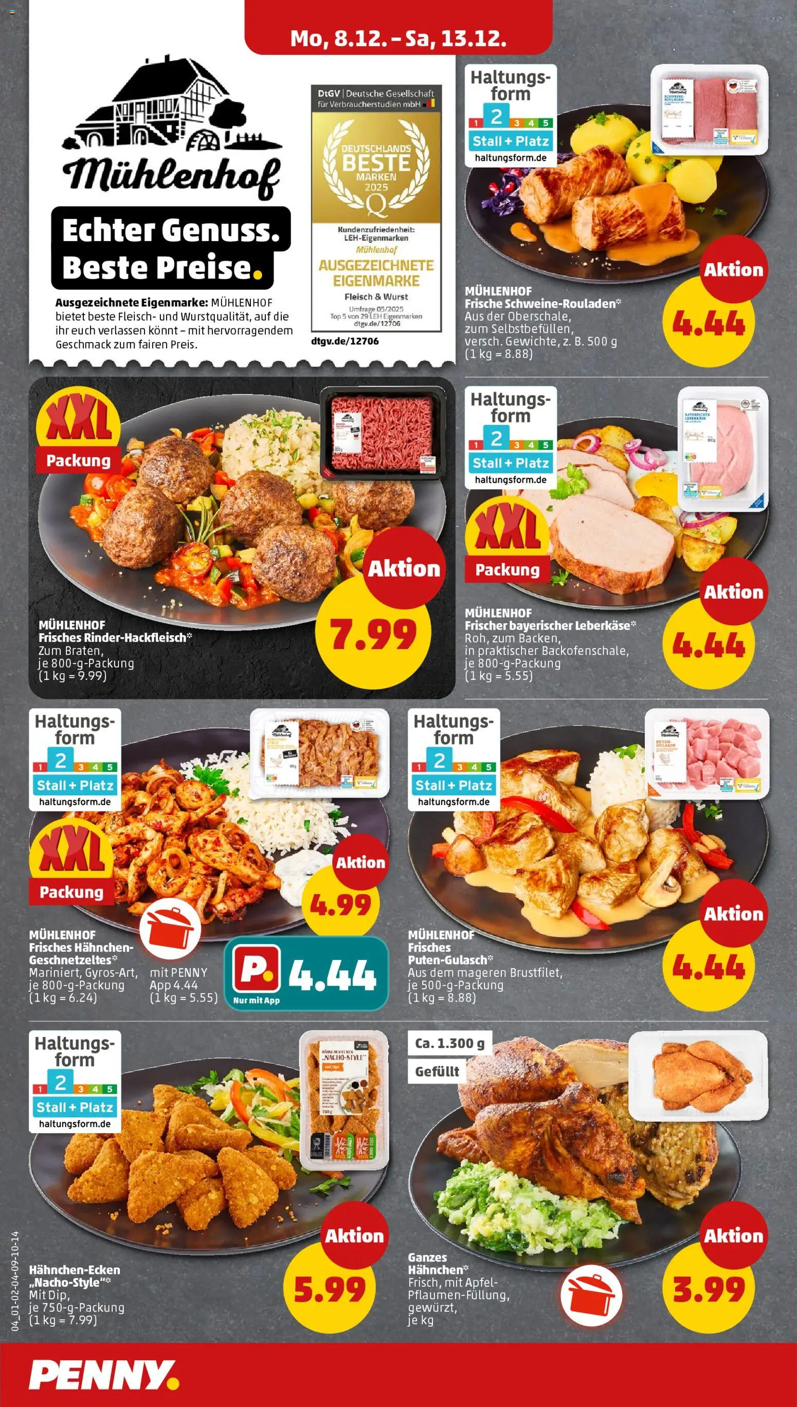 Penny Prospekt 	 – gültig ab 08.12.2025 | Seite: 6 | Produkte: Äpfel, Gulasch, Fleisch, Leberkase
