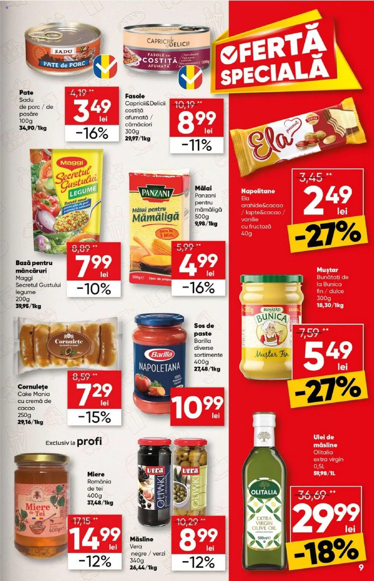 Noul catalog Profi – valabil de la 15.10.2025 | Pagină: 9 | Produse: Ulei, Muștar, Cornulețe, Sos