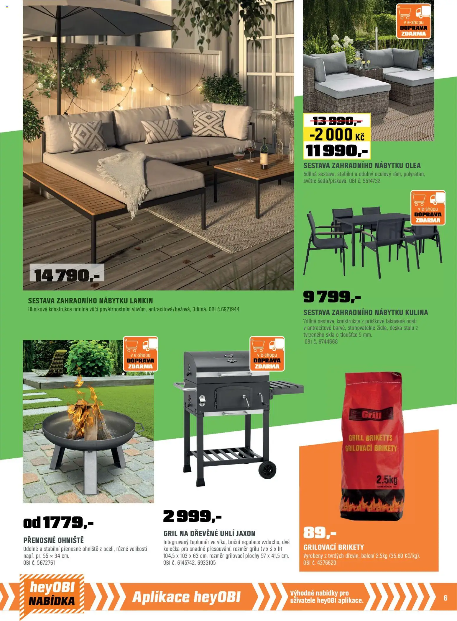 OBI leták od 01.03.2026 | Strana: 7 | Produkty: Brikety, Grilovací brikety, Gril, Teploměr