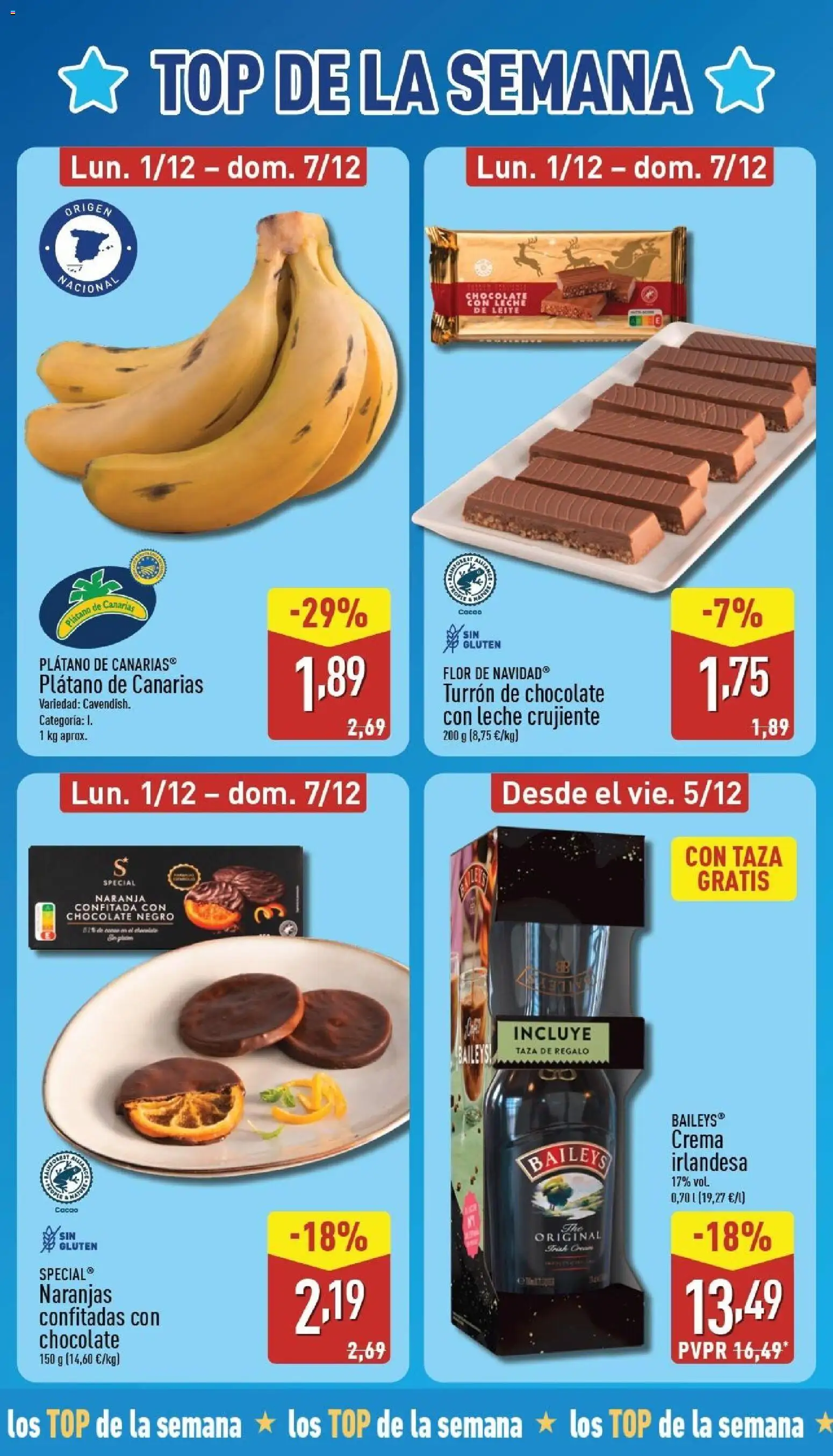 Aldi folleto Península │ válido desde el 01.12.2025 | Página: 2 | Productos: Leche, Naranjas, Crema, Chocolate con leche
