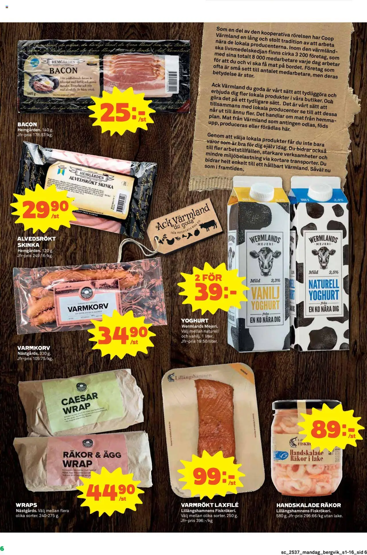 Stora Coop reklamblad aktuell från 08.09.2025 | Sida: 6 | Produkter: Varmkorv, Räkor, Yoghurt, Skinka