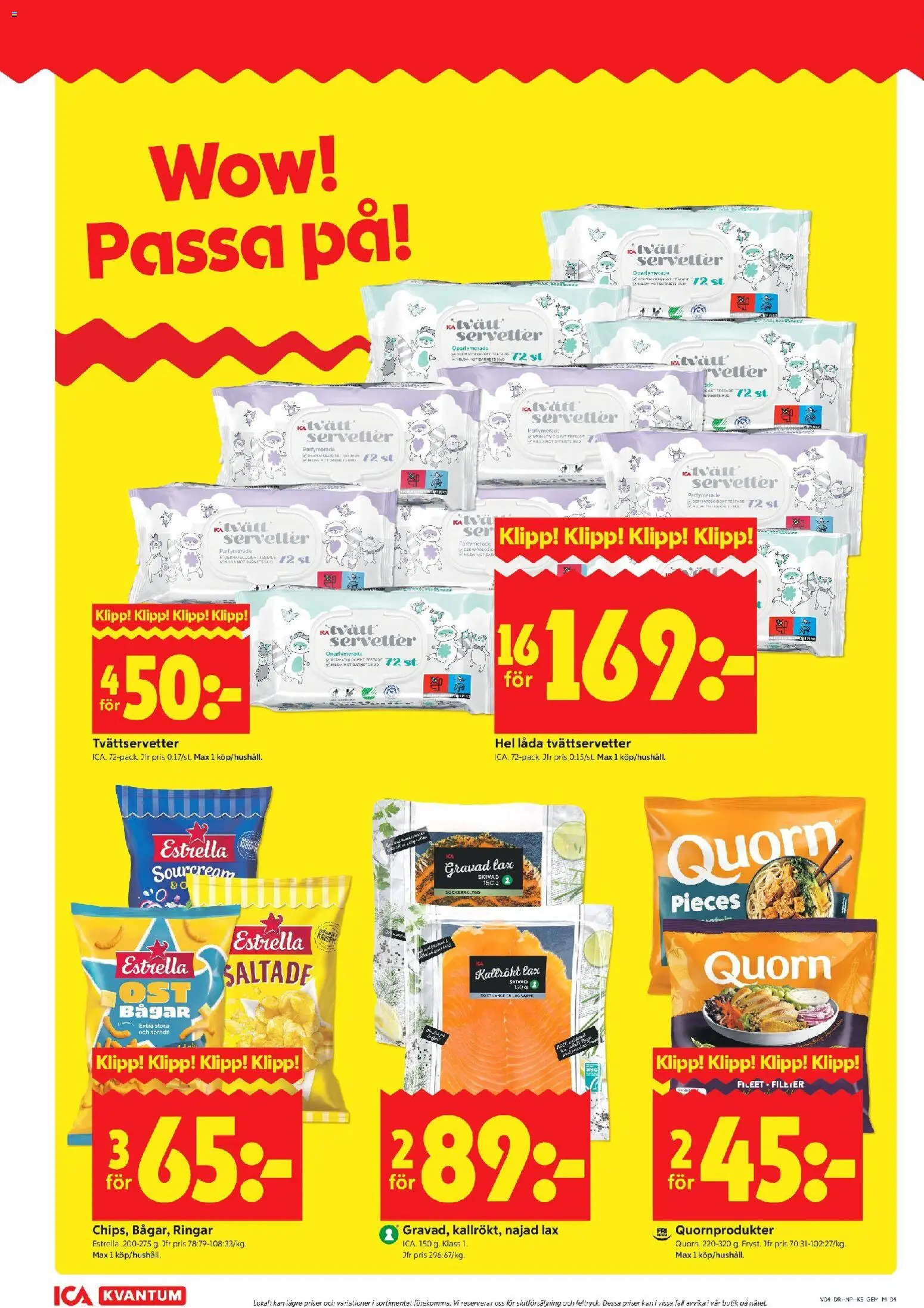 ICA Kvantum reklamblad aktuell från 19.01.2026 | Sida: 4 | Produkter: Låda, Lax, Servetter