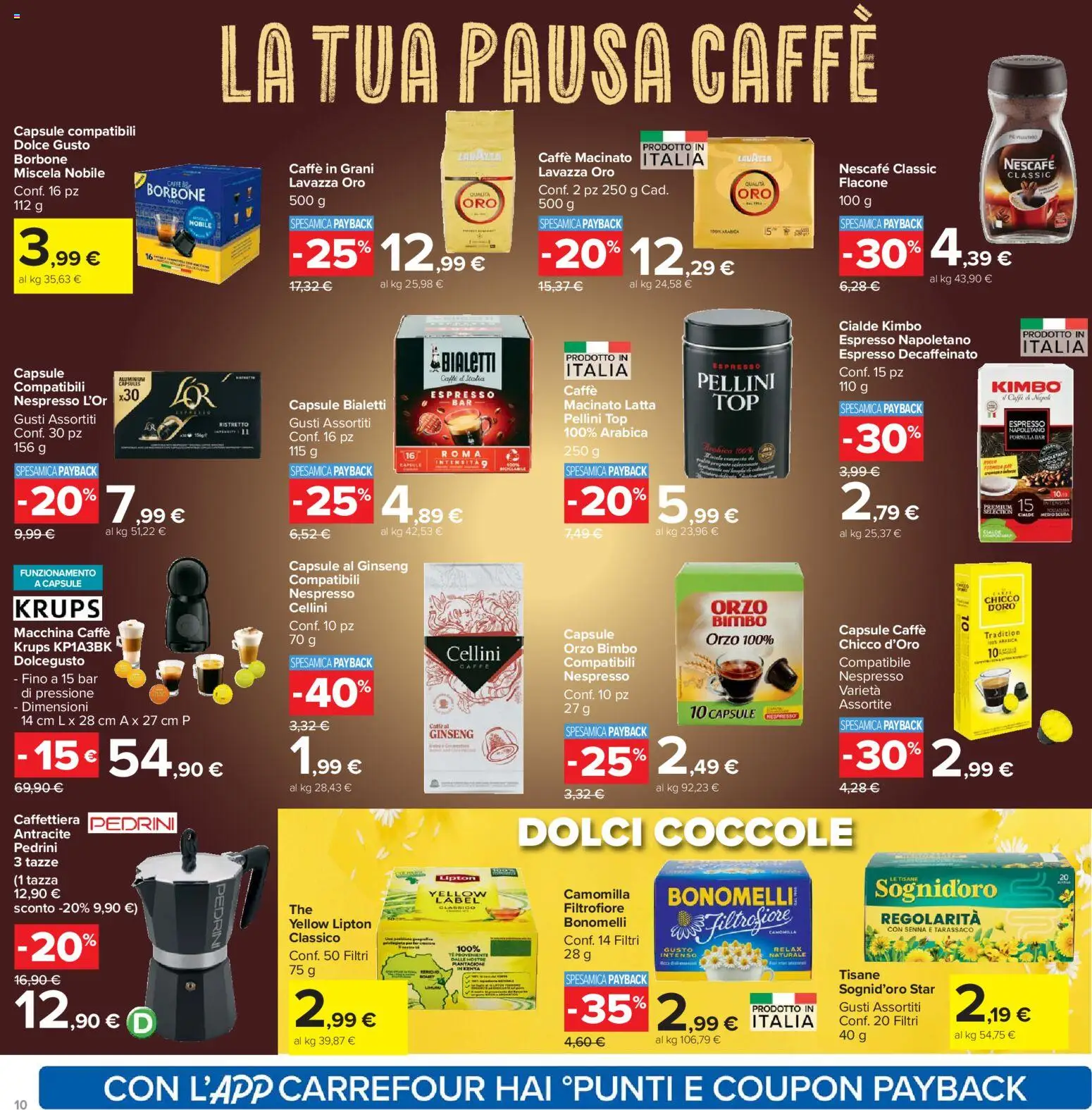 Volantino Carrefour del 15.01.2026 | Pagina: 10 | Prodotti: Caffè, Caffè in grani, Lavazza, Macinato