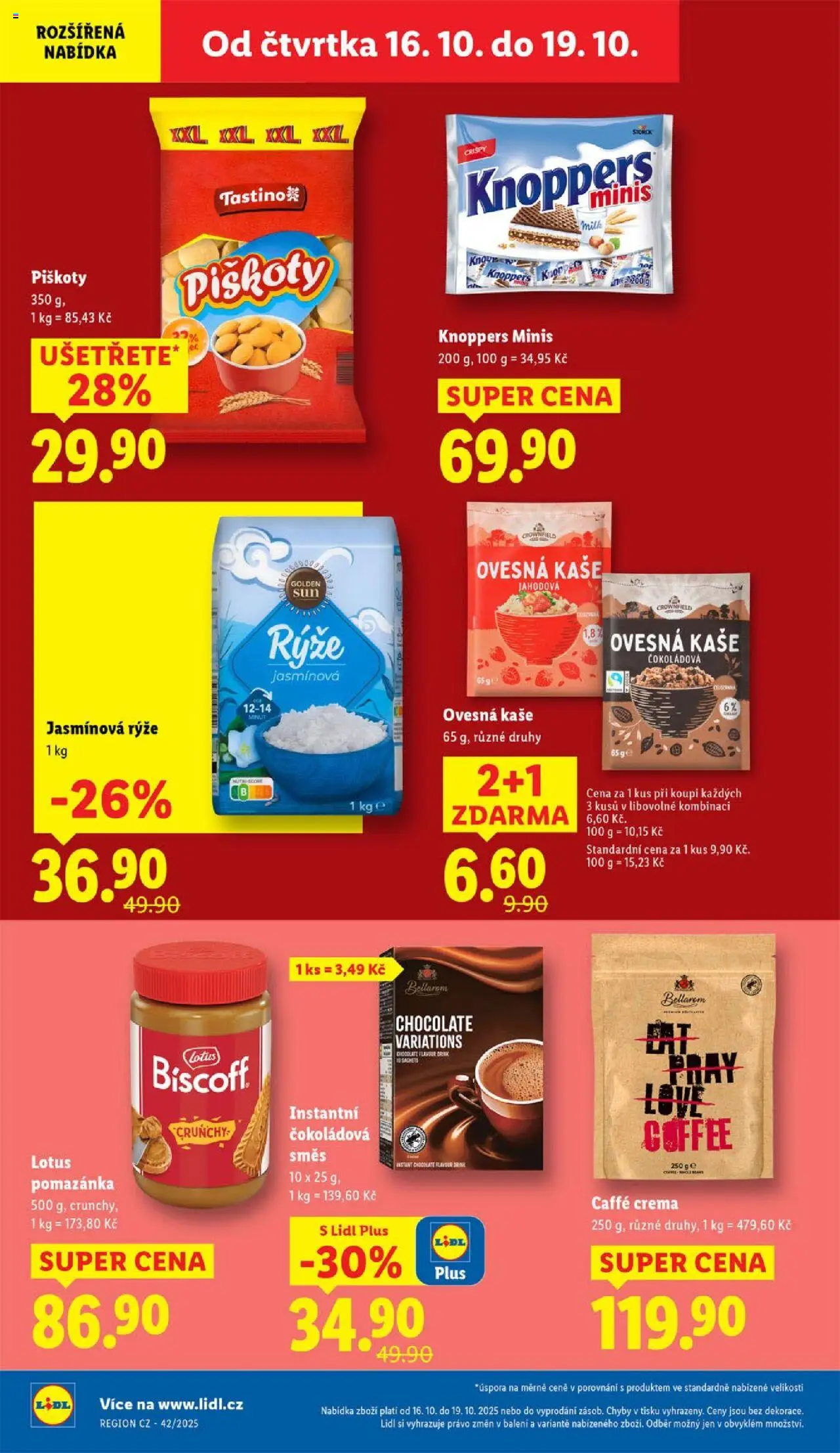 Lidl leták od 16.10.2025 | Strana: 18 | Produkty: Jasmínová rýže, Pomazánka, Caffè crema, Lotus