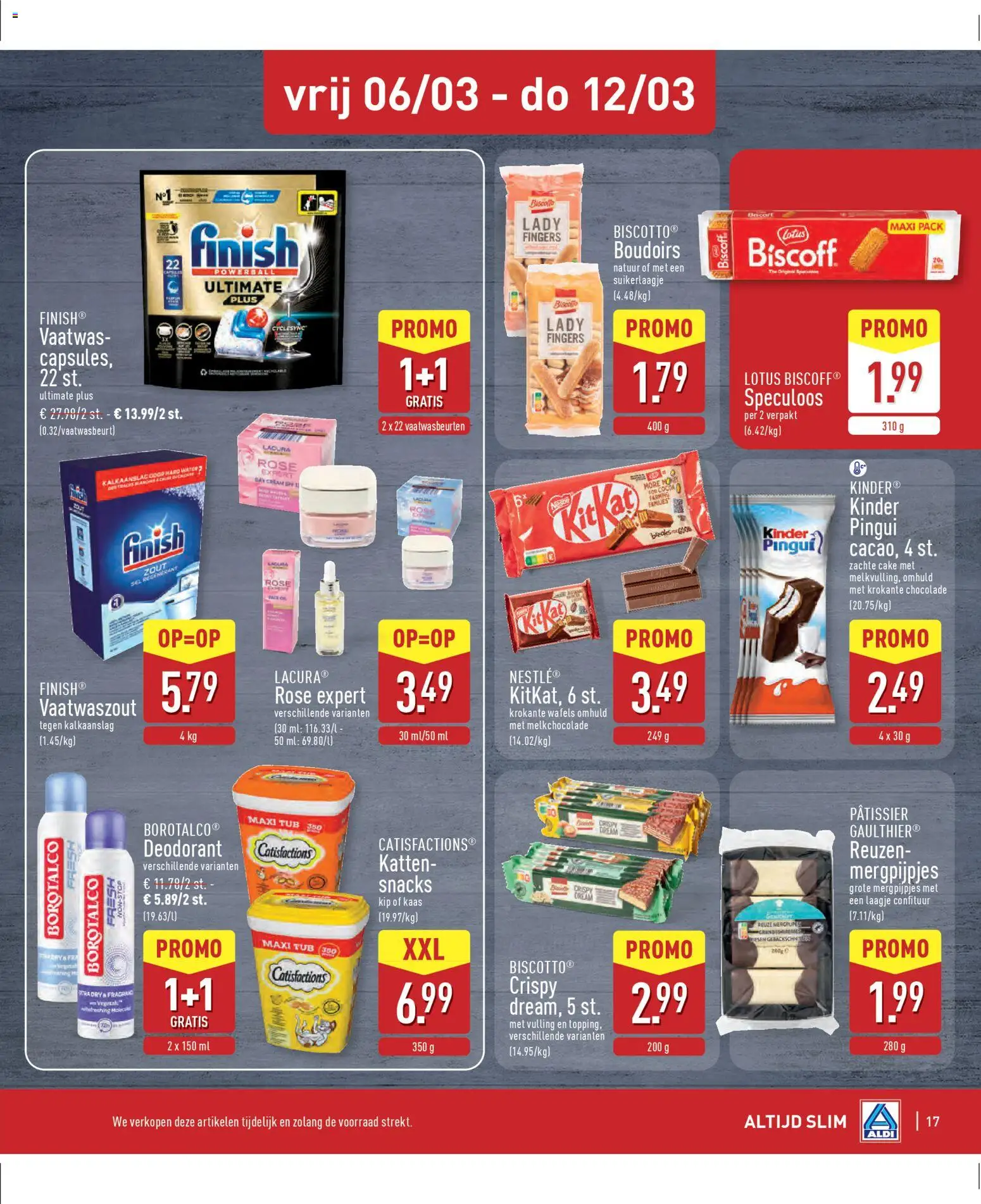 {H1} | Pagina: 17 | Producten: Kinder, Cake, Snacks, Kaas