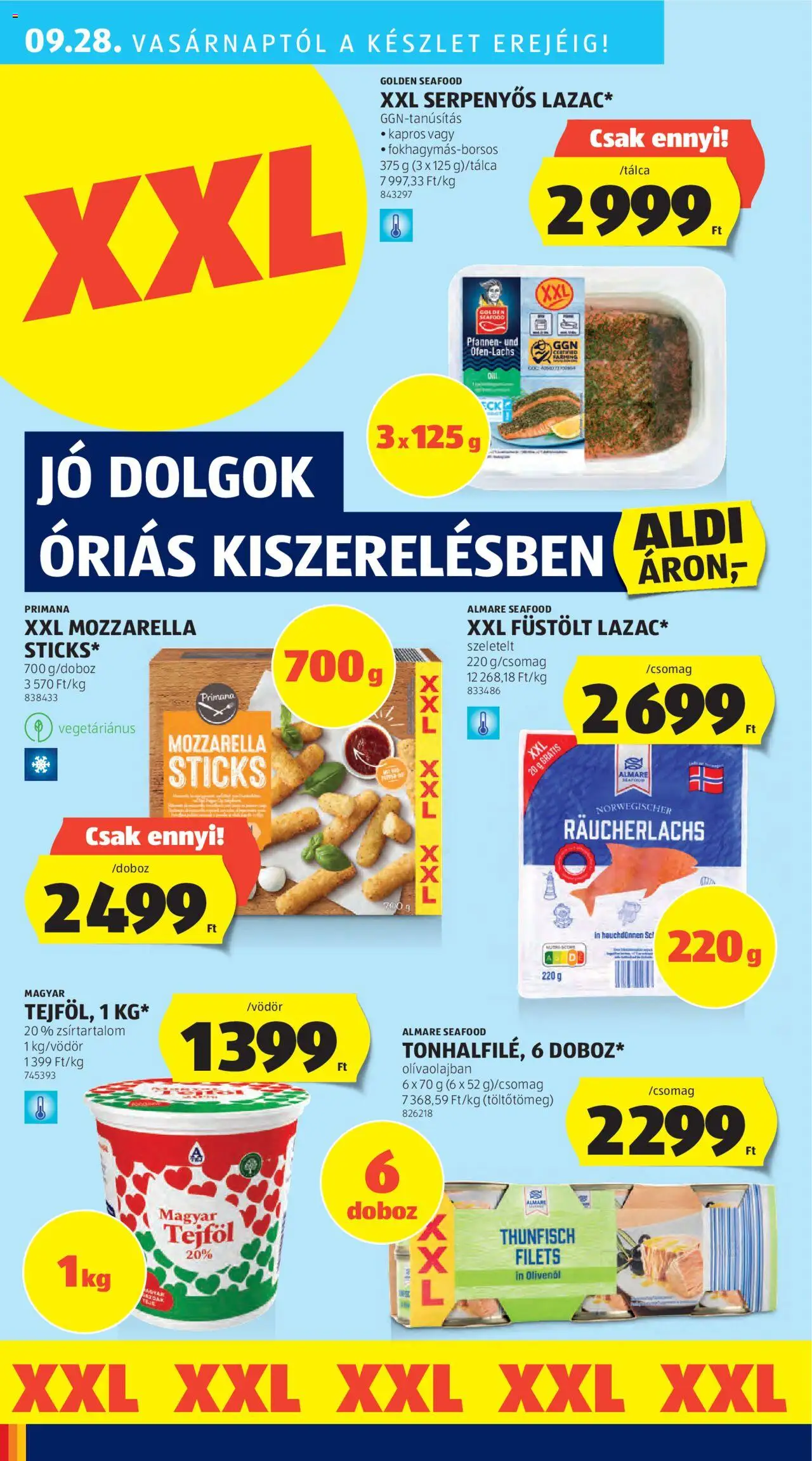 Aldi akciós ujság - amely érvényes a következő dátumtól: 25.09.2025 | Oldal: 32 | Termékek: Mozzarella, Doboz, Tejföl