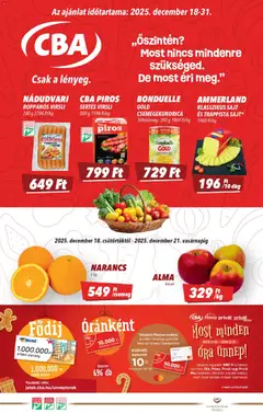 CBA Akciós újság - amely érvényes a következő dátumtól: 18.12.2025