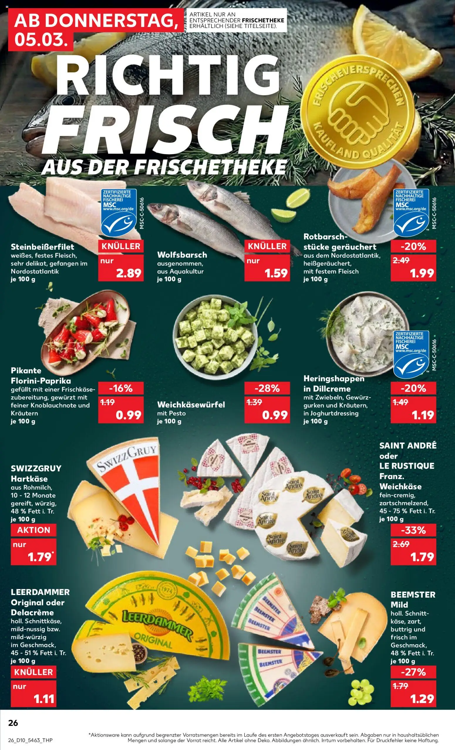Kaufland prospekt Hamburg	 – gültig ab 05.03.2026 | Seite: 26 | Produkte: Leerdammer, Fleisch, Gurken, Frischkase