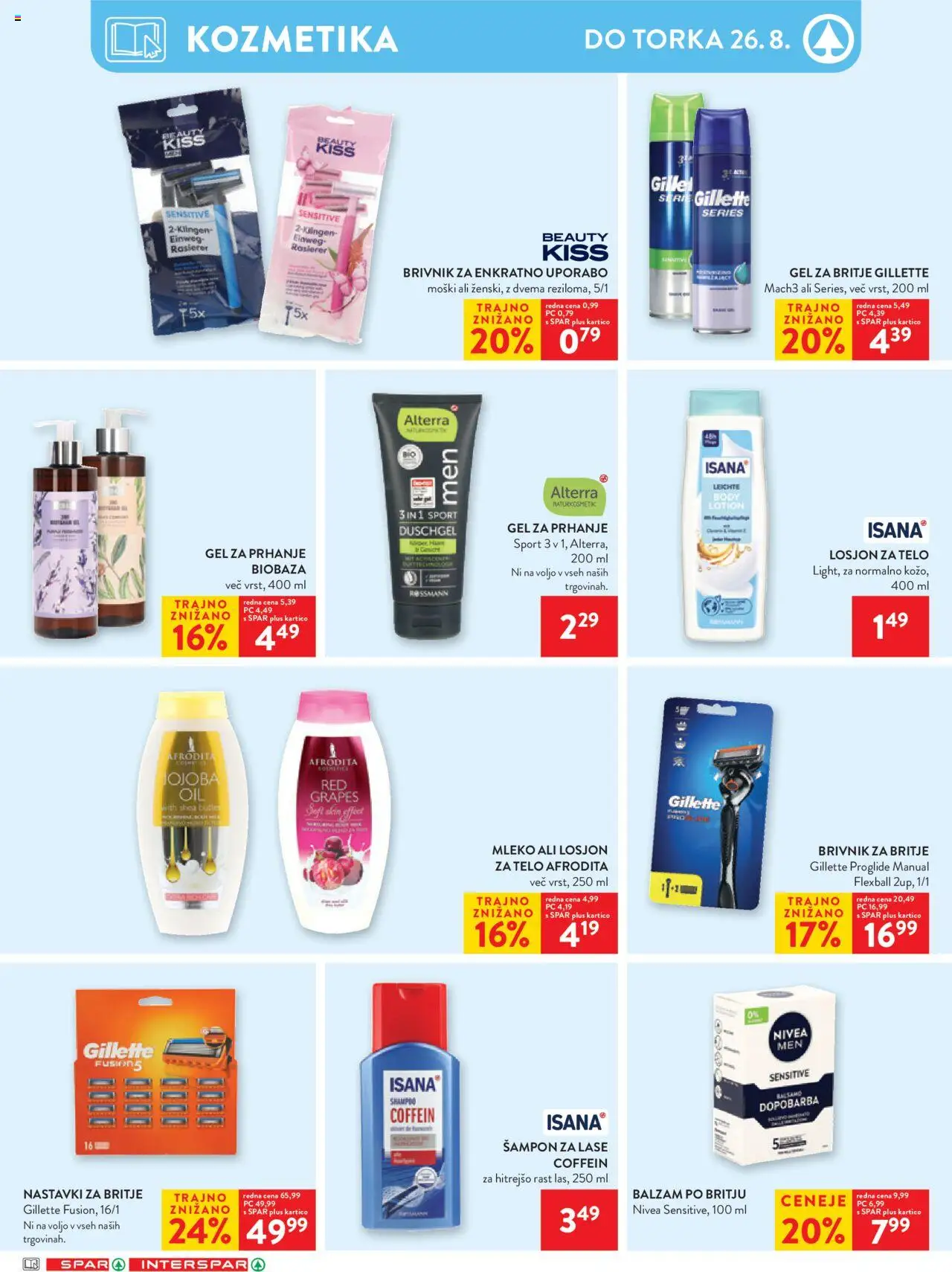 Spar katalog 34/25 │ velja od 20.08.2025 | Stran: 27 | Izdelki: Gel za britje, Sampon, Mleko, Brivnik