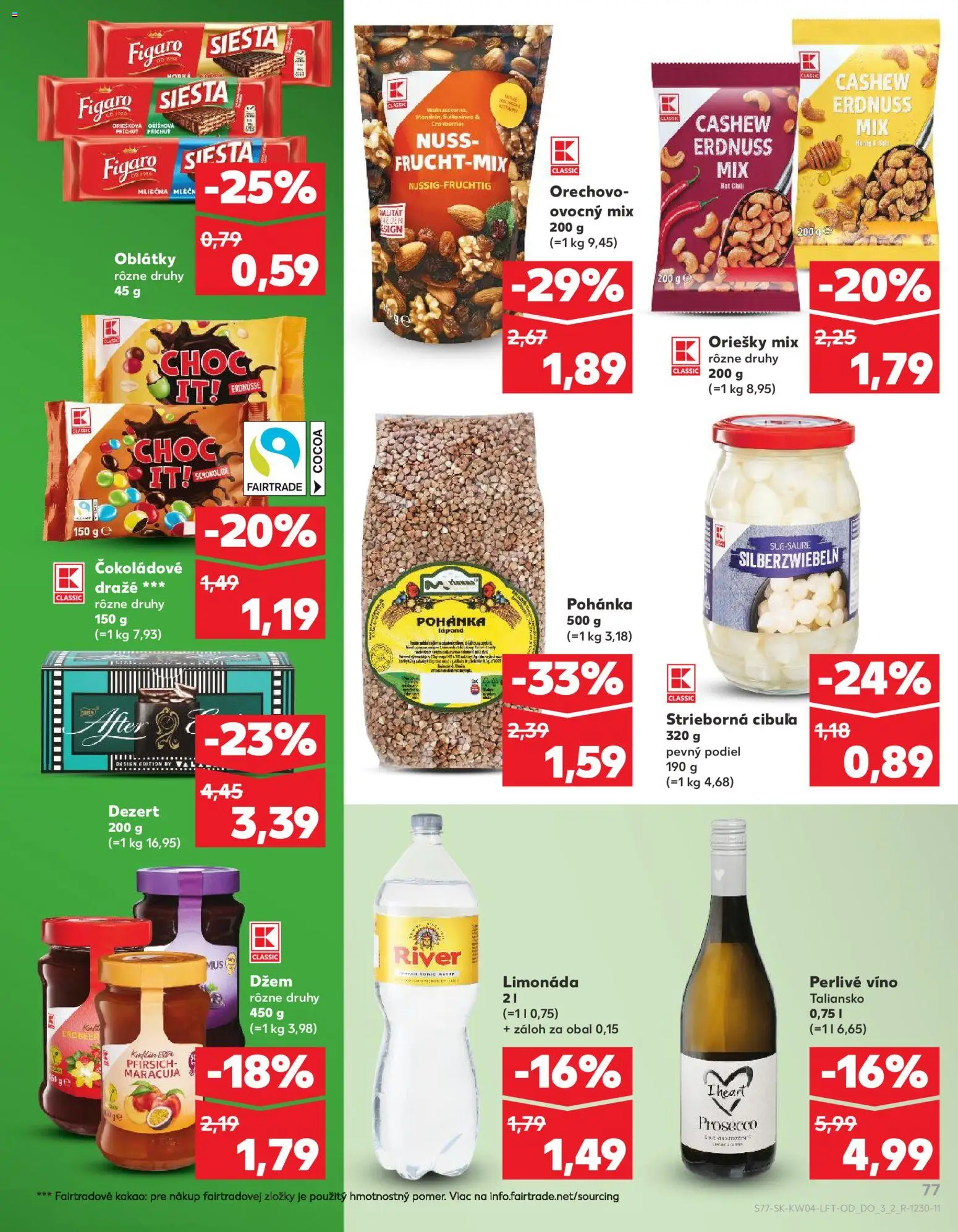 Nové Kaufland akcie – leták je platný od 22.01.2026 | Strana: 77 | Produkty: Prosecco, Cibuľa, Perlivé víno, Kakao