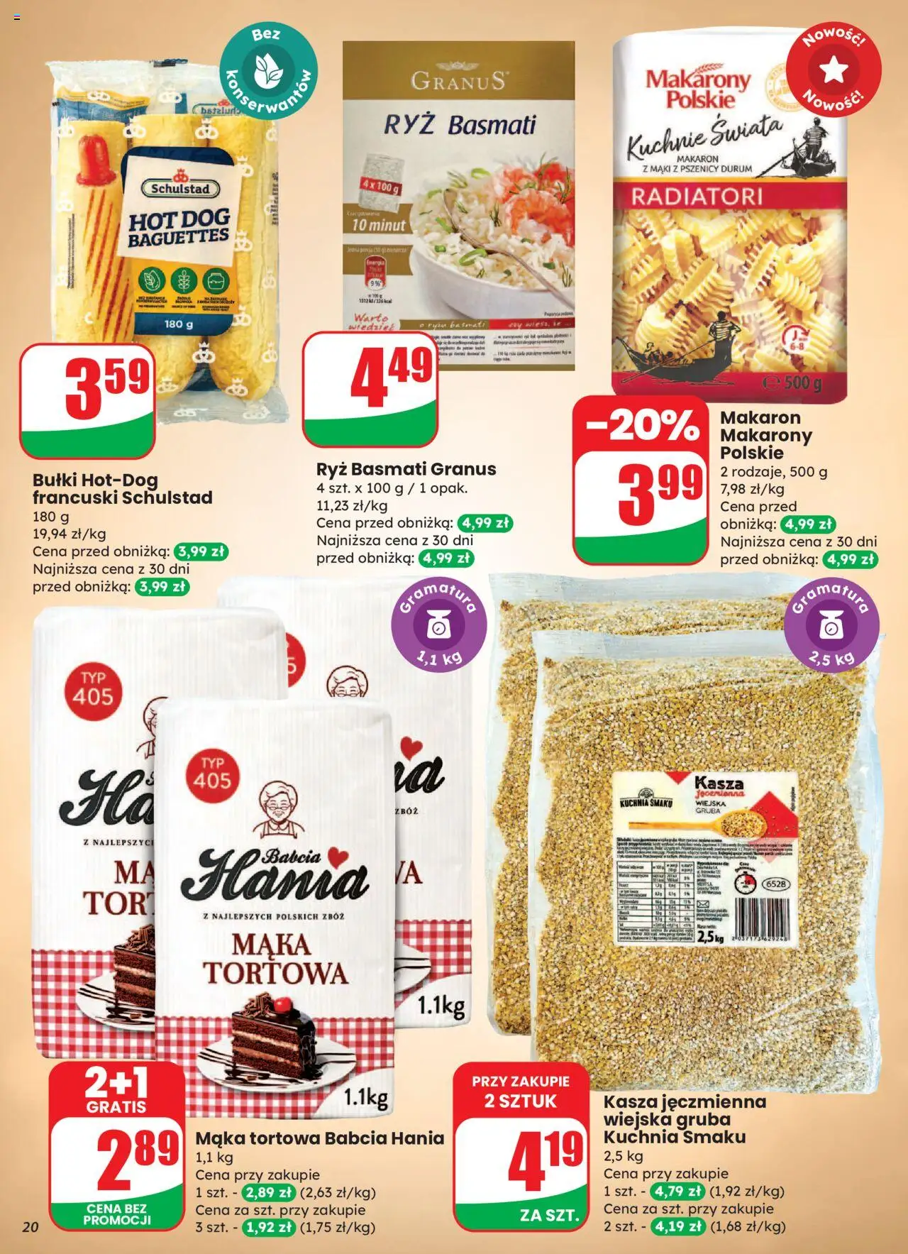 Dino Gazetka od 27.08.2025 | Strona: 20 | Produkty: Kasza jęczmienna, Ryż, Makarony, Makaron