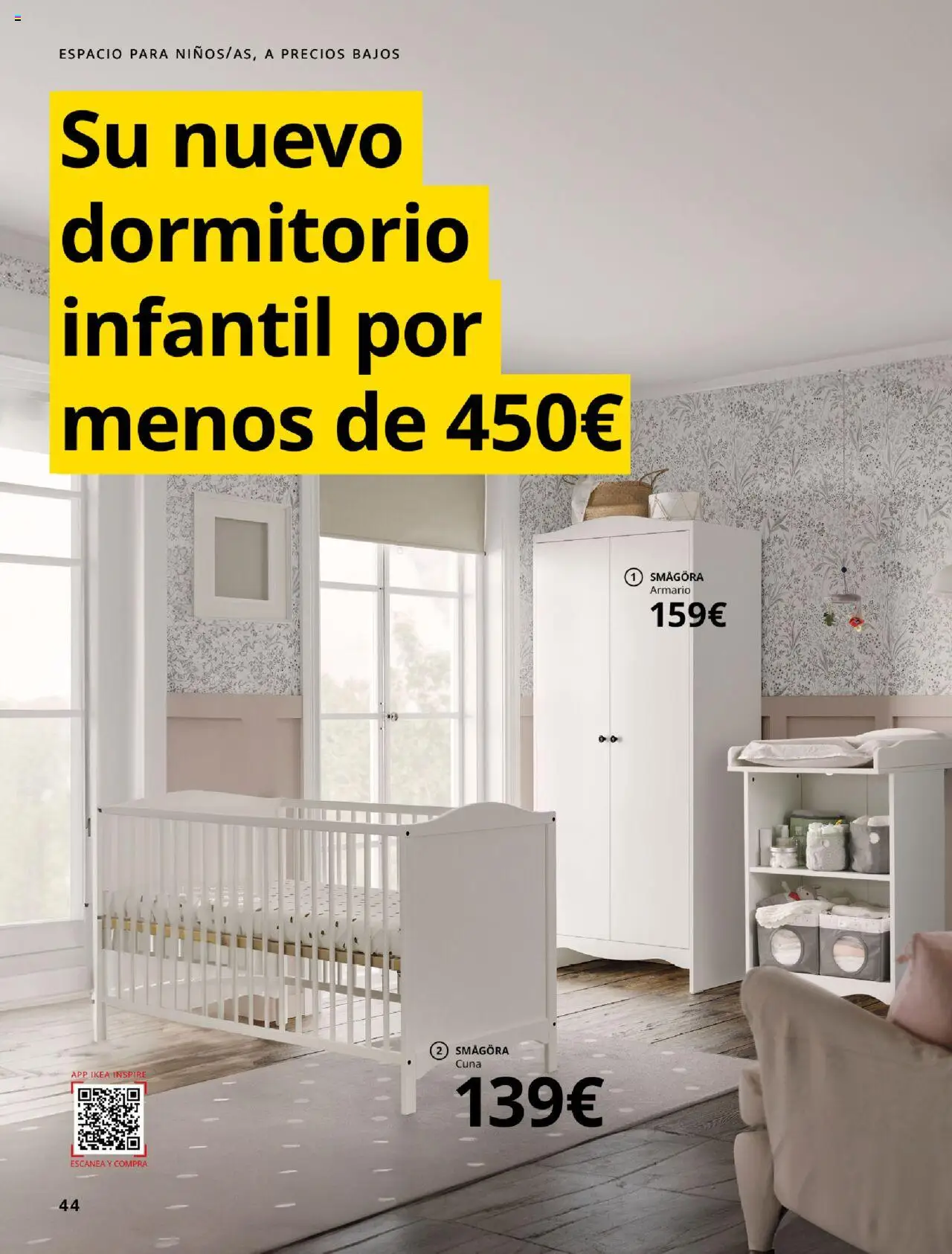 Catálogo IKEA Precios bajos. Muy bajos │ válido desde el 04.02.2025 | Página: 44 | Productos: Armario, Cuna