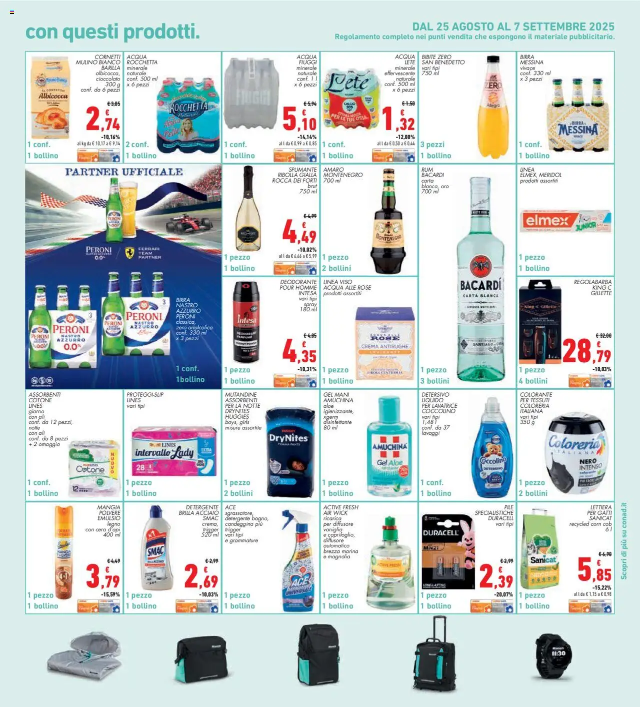 Volantino Conad del 28.08.2025 | Pagina: 31 | Prodotti: Regolabarba, Acqua, Lavatrice, Bibite