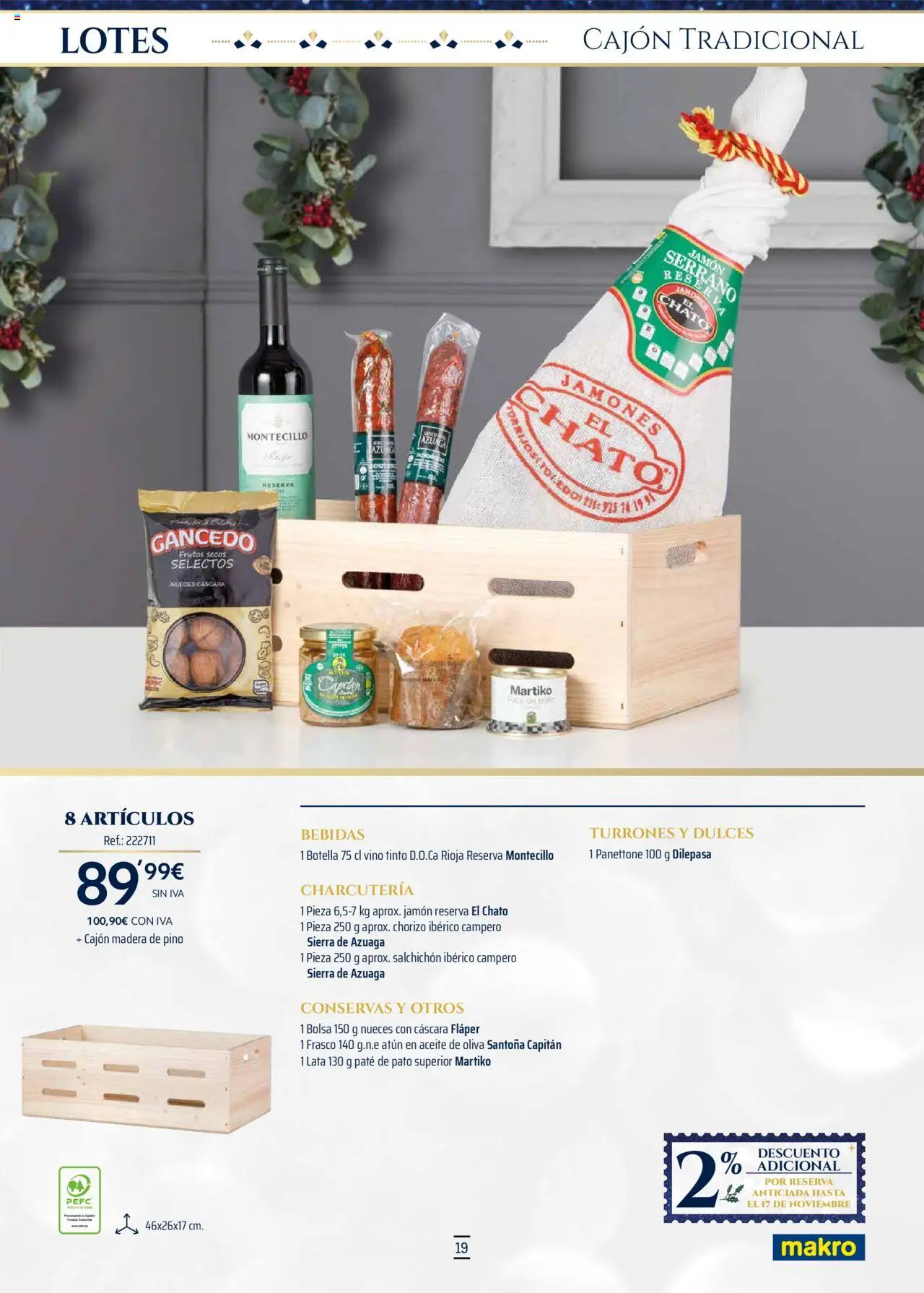 Makro - Lotes y cestas Norte y Sur │ válido desde el 04.10.2025 | Página: 19 | Productos: Jamón serrano, Aceite, Jamón, Aceite de oliva