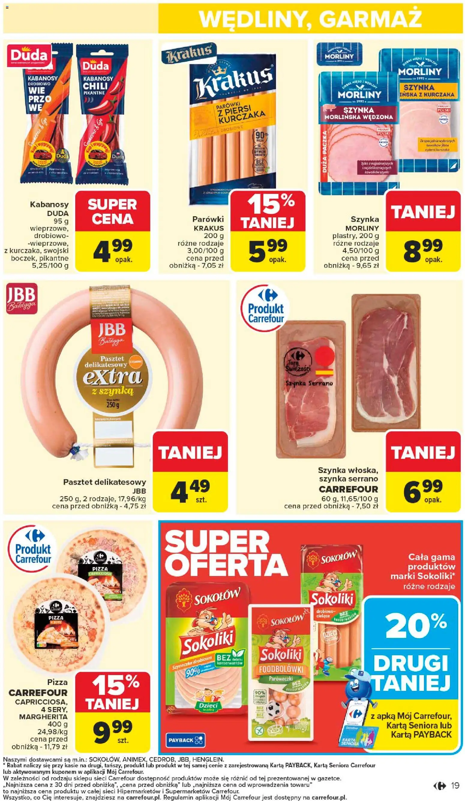 Carrefour Gazetka - Poznań Zmieniliśmy się dla Ciebie od 27.10.2025 | Strona: 21 | Produkty: Piersi, Mięso, Kabanosy, Pizza