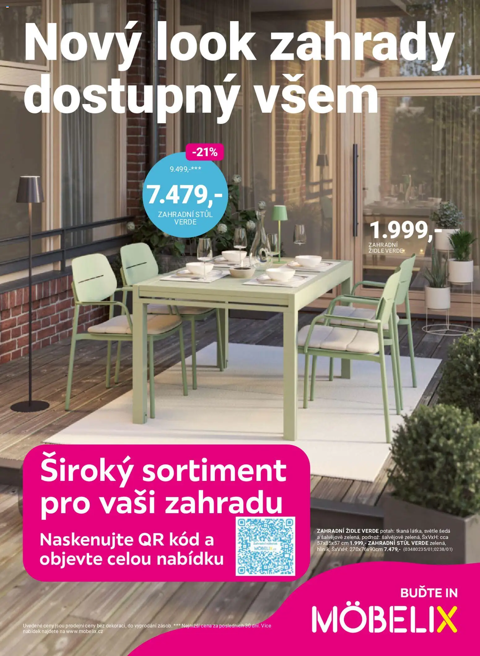 Möbelix leták - Zahrada od 09.03.2026 | Strana: 1 | Produkty: Stůl, Židle, Zahradní židle