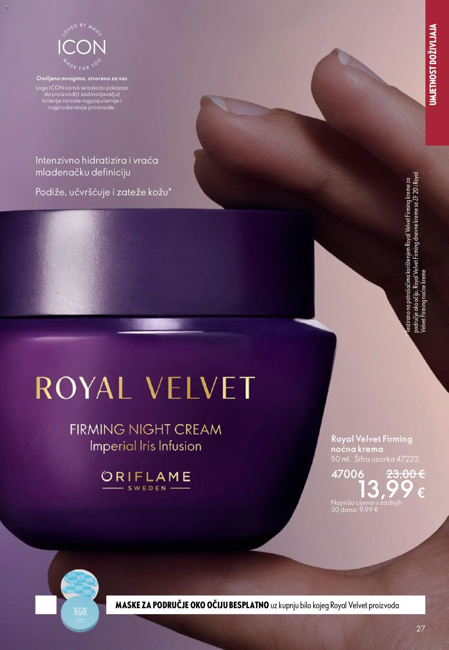 Oriflame katalog | vrijedi od 22.04.2026 | Stranica: 27 | Proizvodi: Noćna krema, Krema