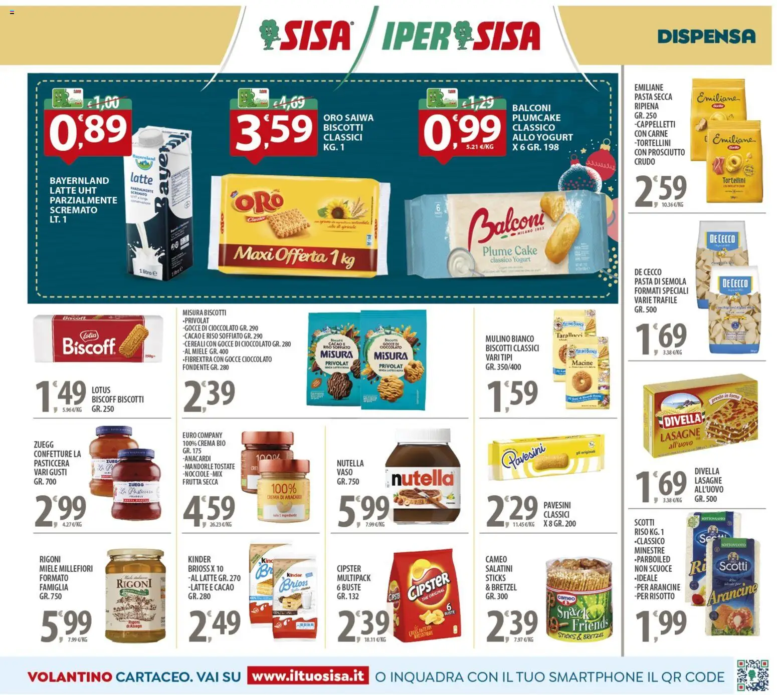 Volantino SISA del 05.12.2025 | Pagina: 9 | Prodotti: Salatini, Biscotti, Latte, Miele
