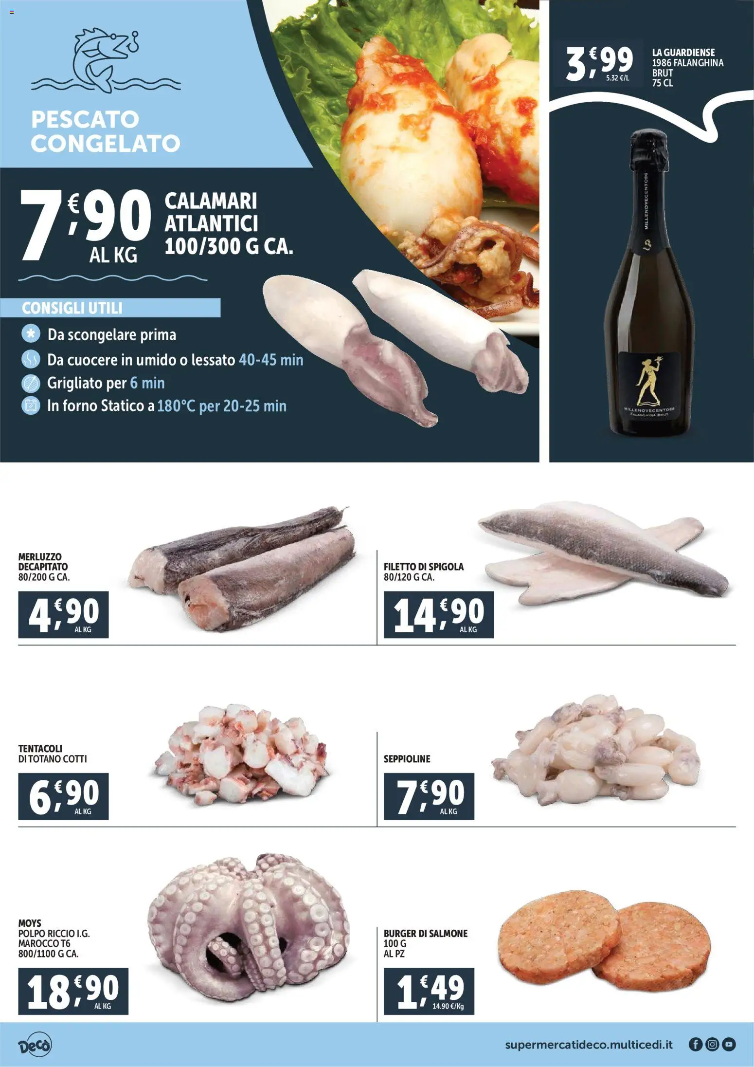 Volantino Decò del 06.03.2026 | Pagina: 2 | Prodotti: Salmone, Merluzzo, Spigola, Totano