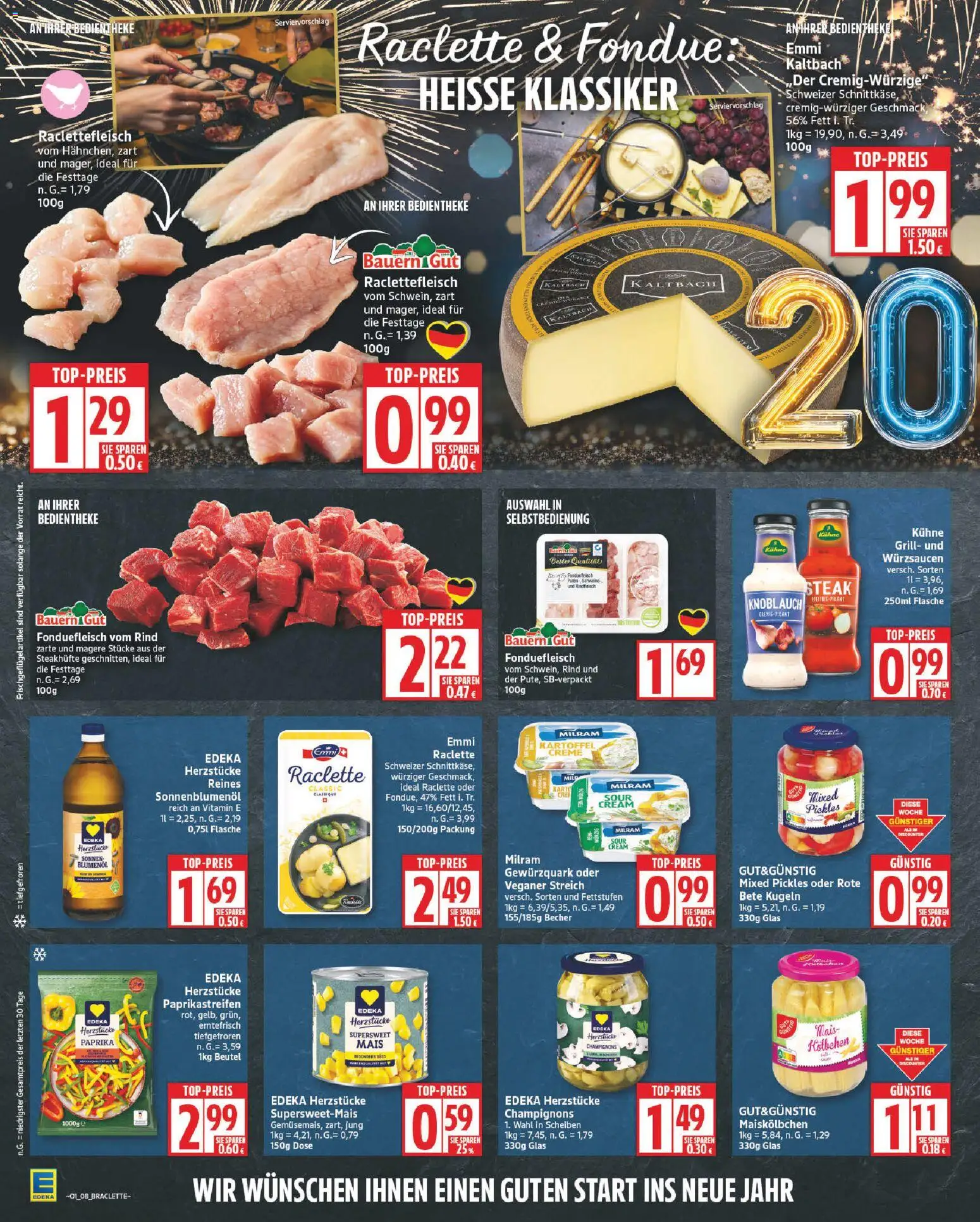 Edeka Prospekt 	 – gültig ab 29.12.2025 | Seite: 8 | Produkte: Grill, Creme, Raclette, Steak