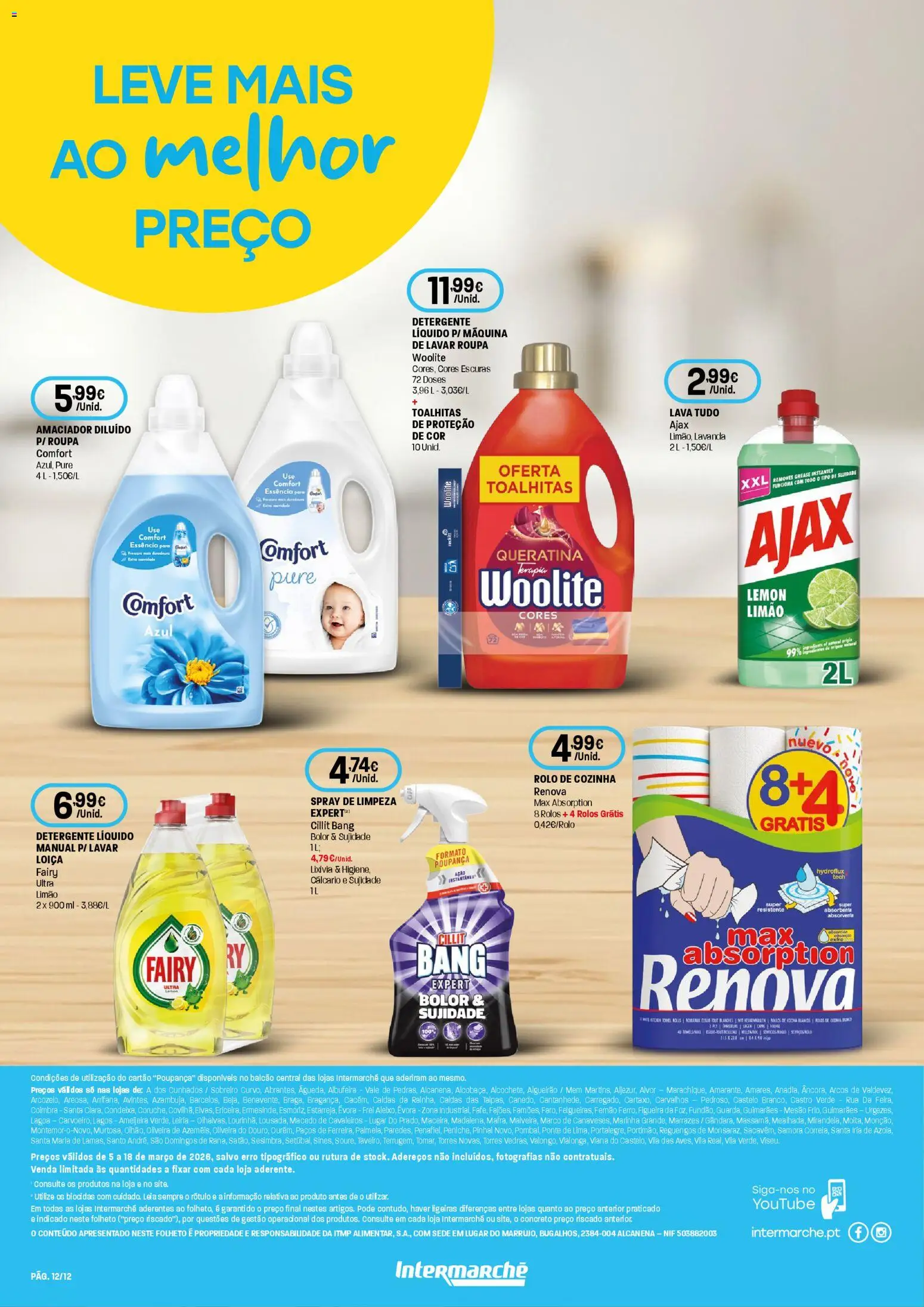 Intermarché Limpeza Super │ válido de 05.03.2026 | Página: 12 | Produtos: Máquina de lavar, Detergente