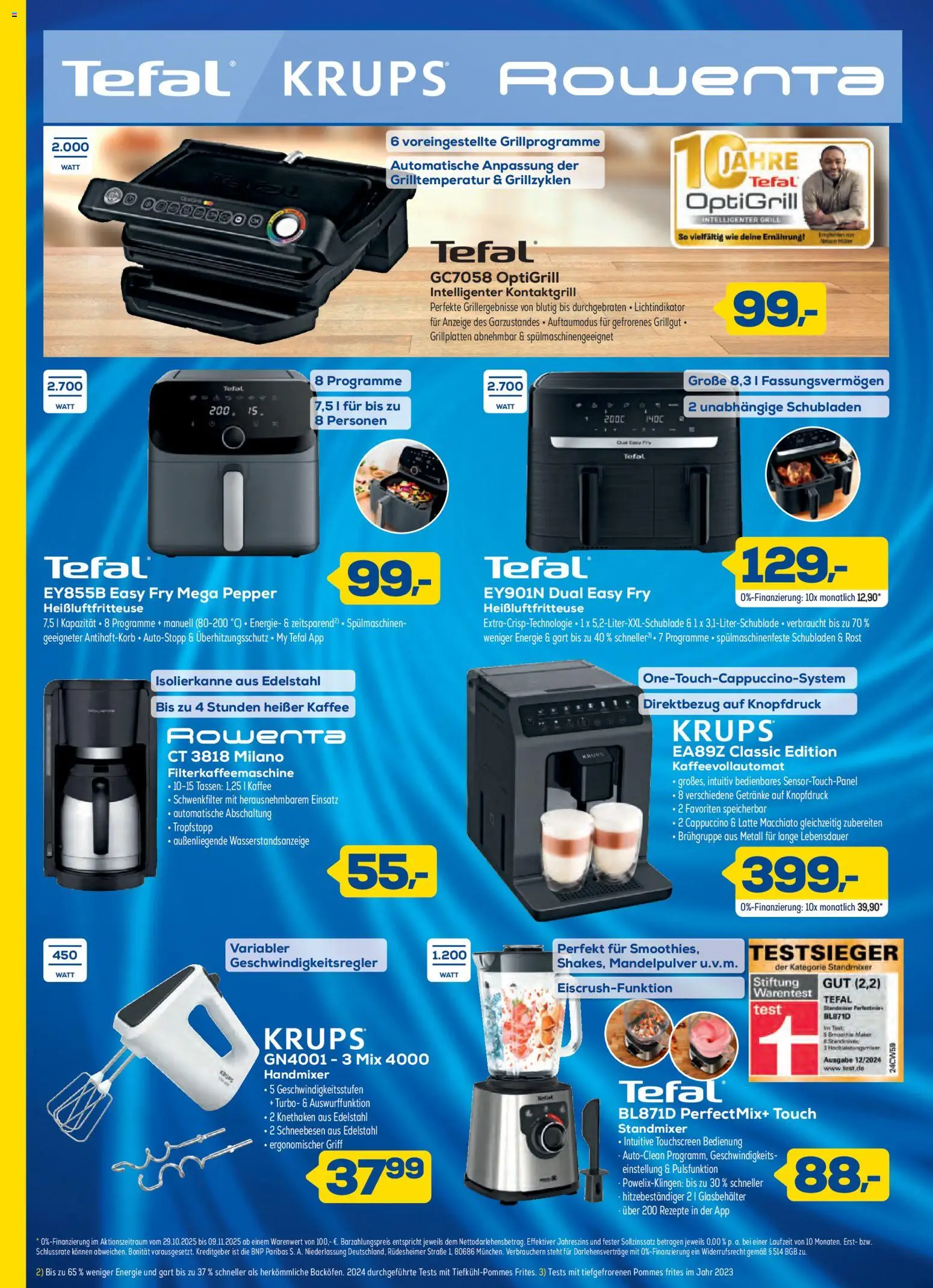 Euronics Markenqualität zu Top-Preisen – gültig ab 29.10.2025 | Seite: 4 | Produkte: Grill, Kaffee, Pommes frites, Filterkaffeemaschine