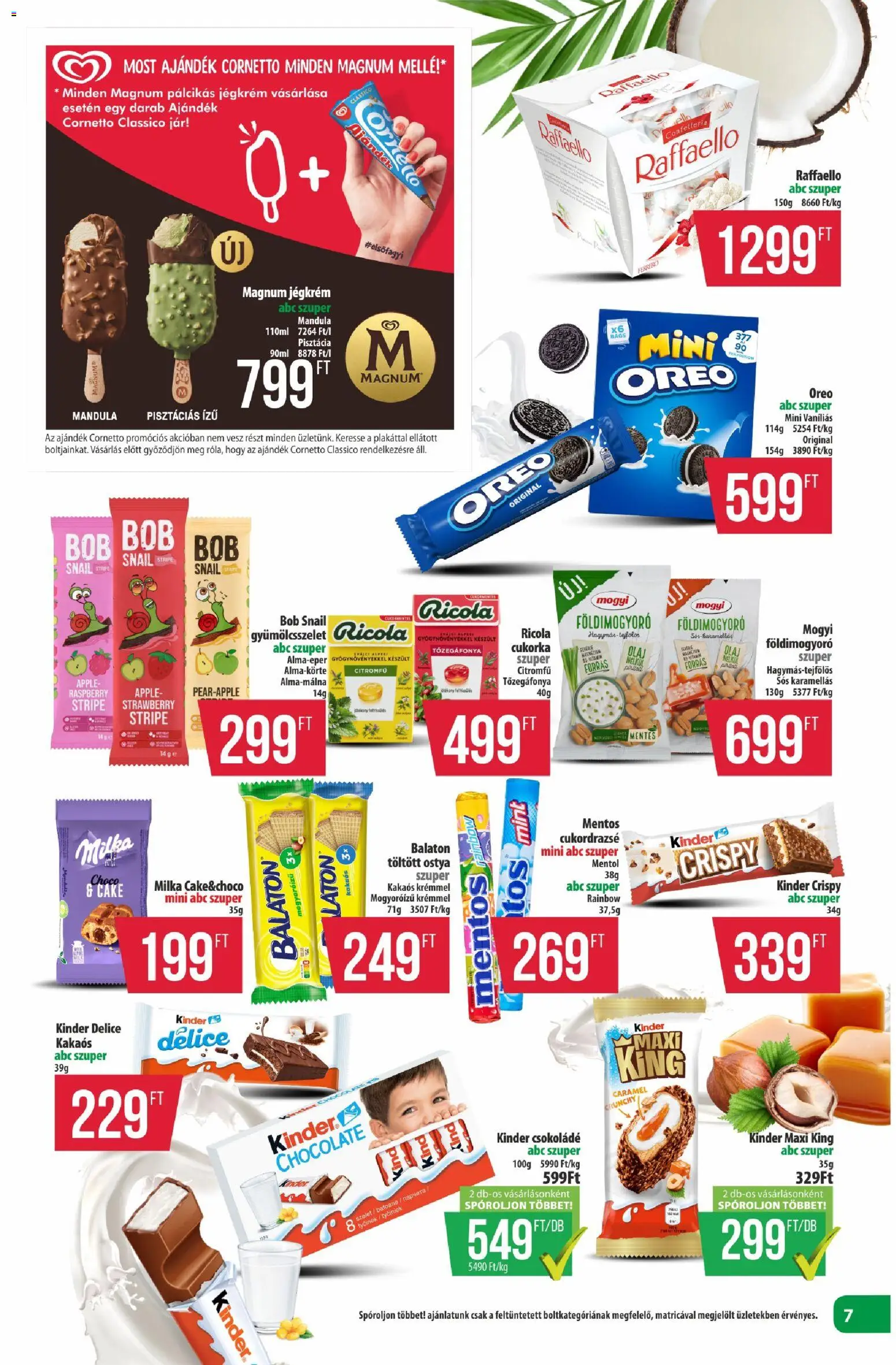 COOP akciós ujság - amely érvényes a következő dátumtól: 23.04.2026 | Oldal: 7 | Termékek: Magnum, Pisztácia, Csokoládé, Földimogyoró