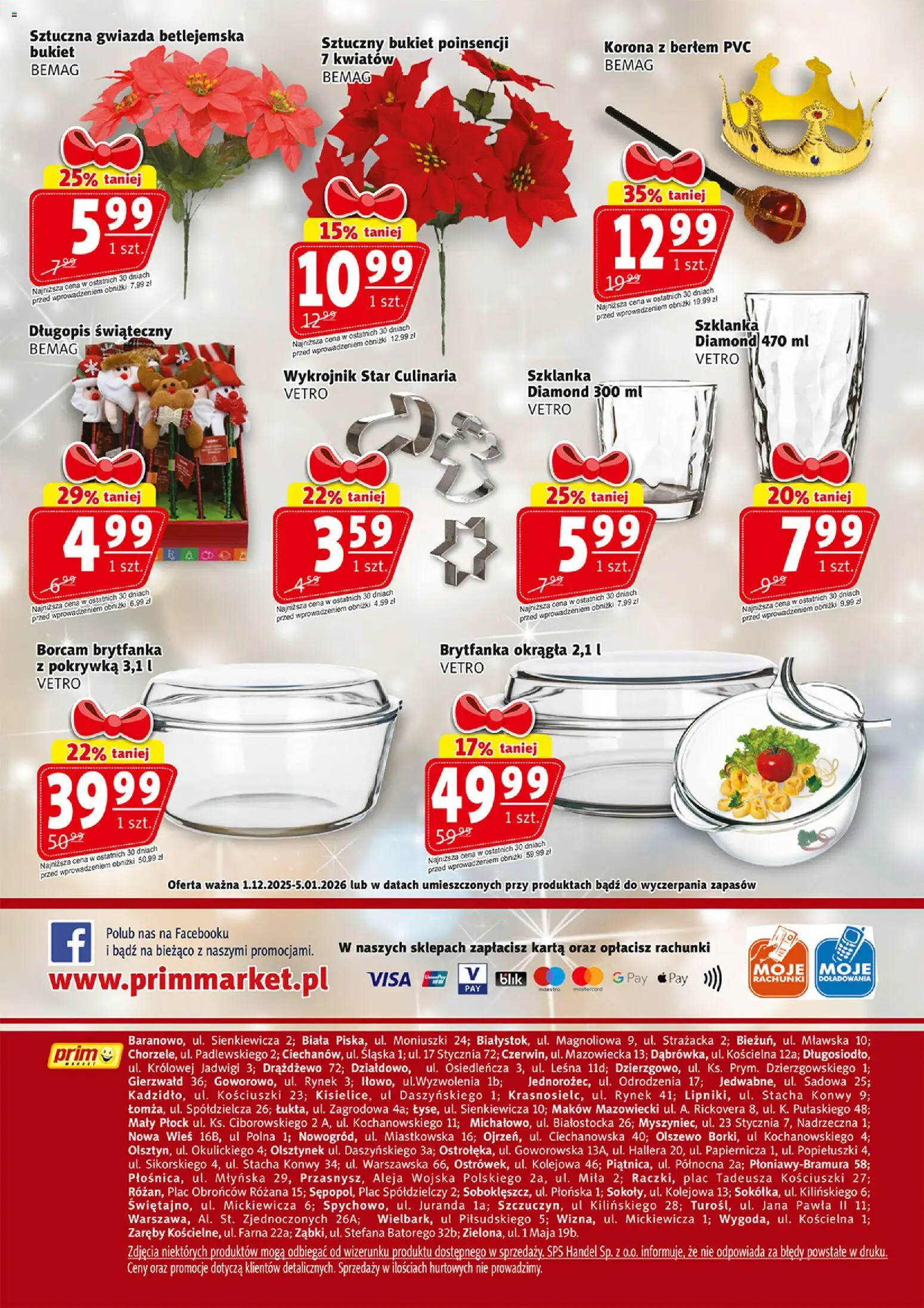 Prim Market Gazetka świąteczna od 01.12.2025 | Strona: 20 | Produkty: Szklanka, Karta