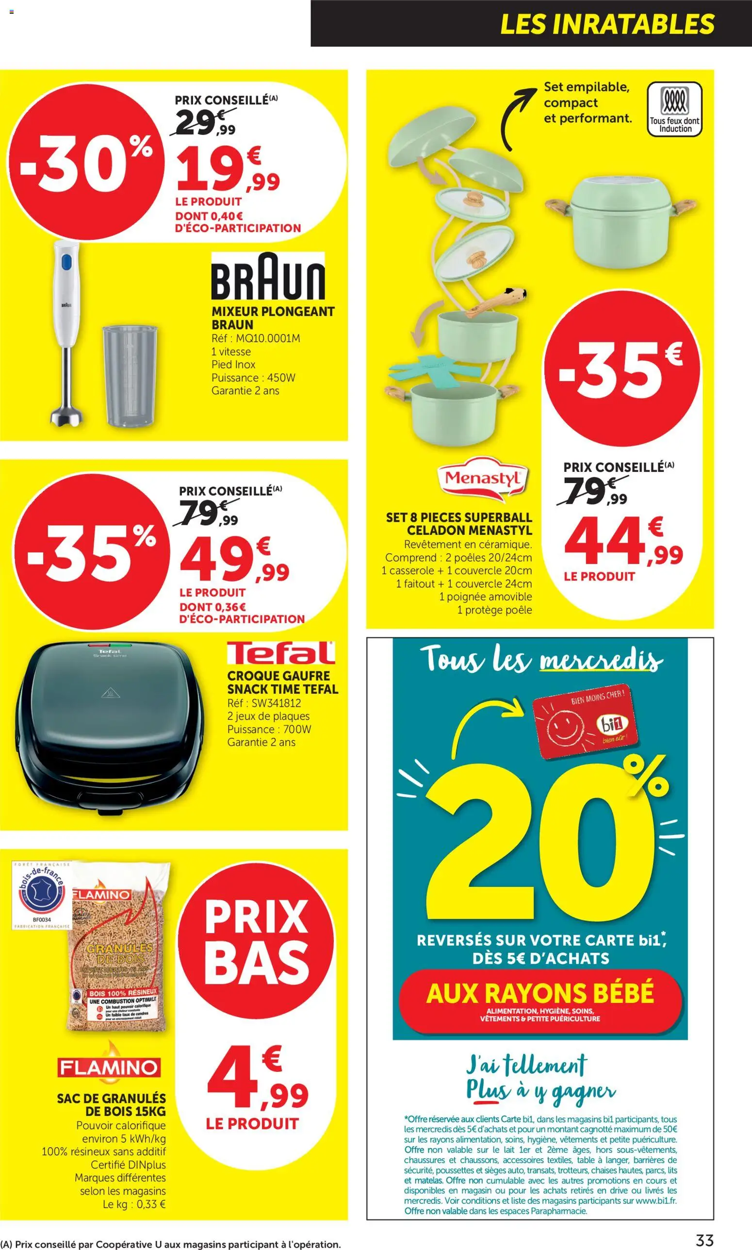 {H1} | Page: 33 | Produits: Sac, Granules de bois, Tefal, Jeux