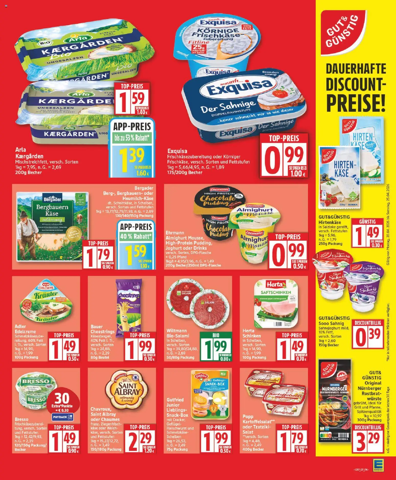 Edeka Prospekt 	 – gültig ab 20.04.2026 | Seite: 7 | Produkte: Top, Joghurt, Pudding, Salami