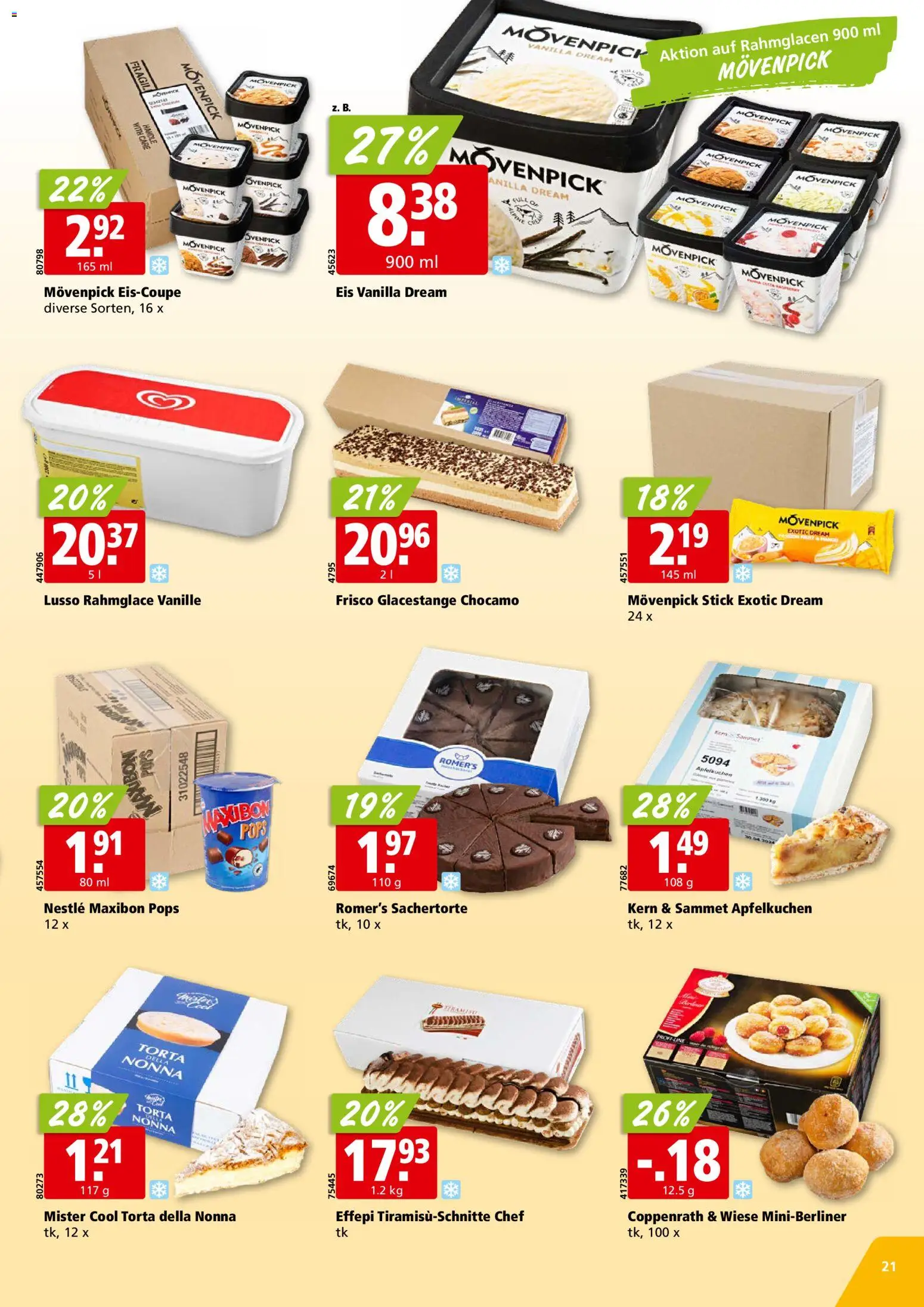 Aligro Aktionen Chavannes, Matran, Genf, Sitten – gültig ab 23.02.2026 | Seite: 21 | Produkte: Eis