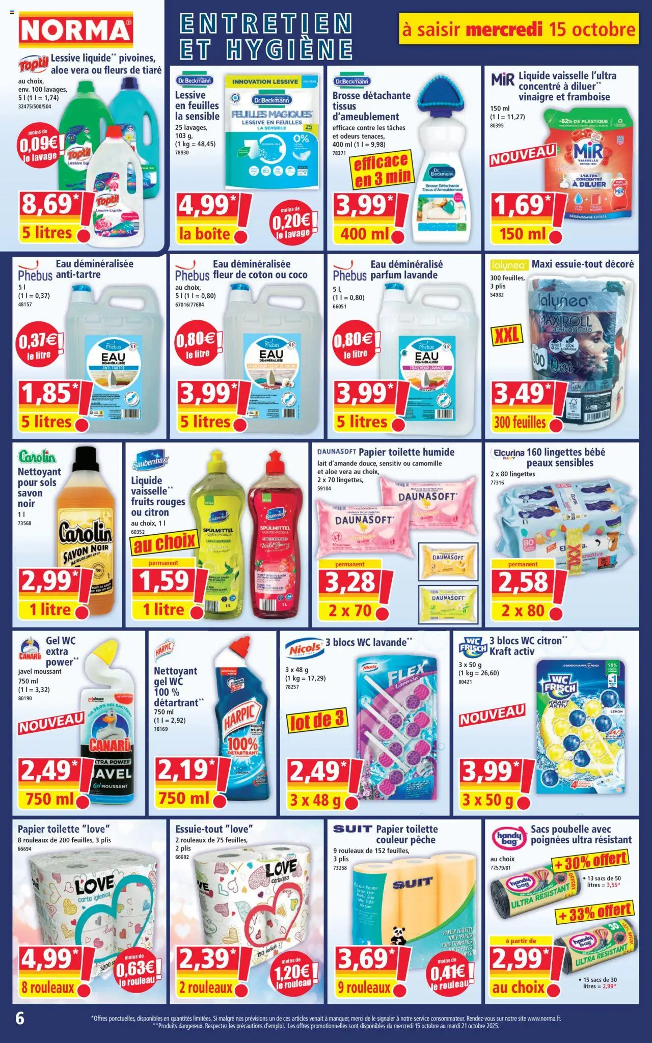 {H1} | Page: 6 | Produits: Pêche, Savon, Lessive Liquide, Lait
