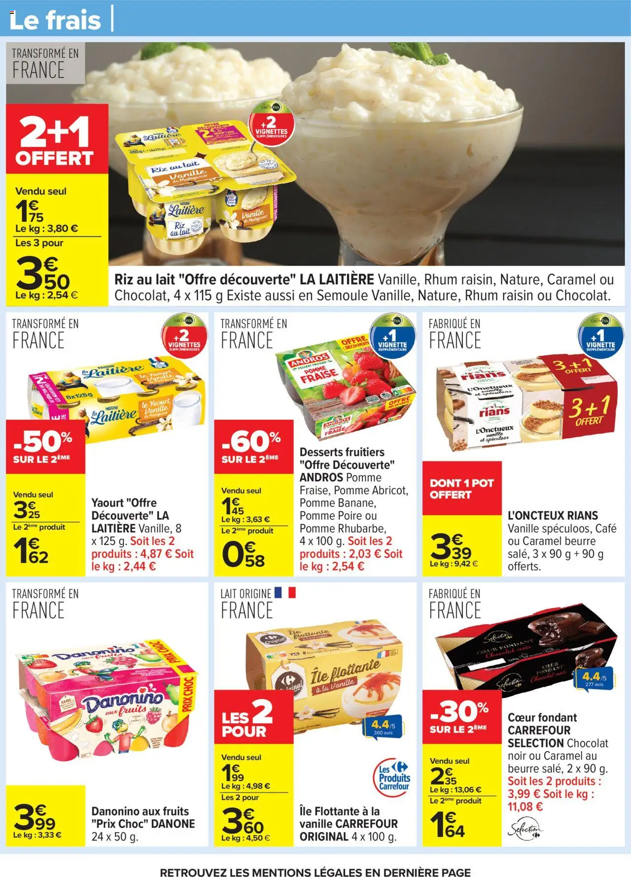 {H1} | Page: 21 | Produits: Poire, Pomme, Semoule, Banane