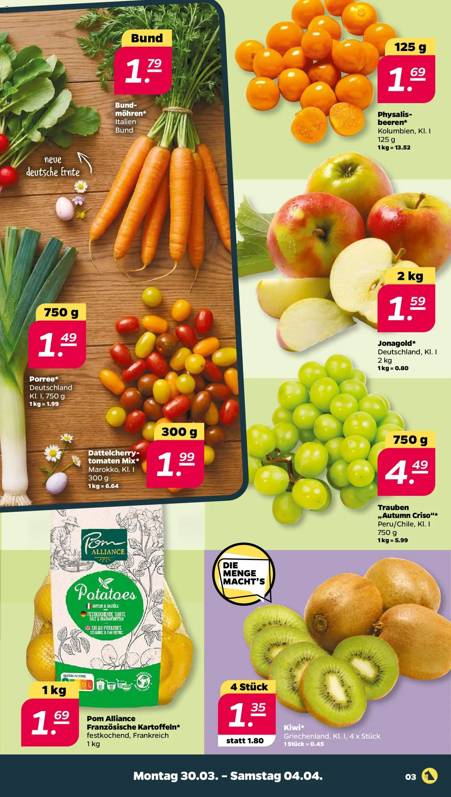 Netto Prospekt 	 – gültig ab 30.03.2026 | Seite: 3 | Produkte: Trauben, Tomaten, Salz