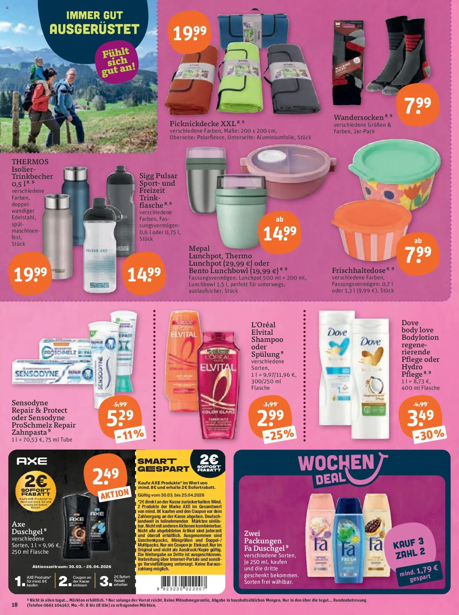 Tegut Prospekt 	 – gültig ab 10.04.2026 | Seite: 20 | Produkte: Fa duschgel, Shampoo, Duschgel, Axe