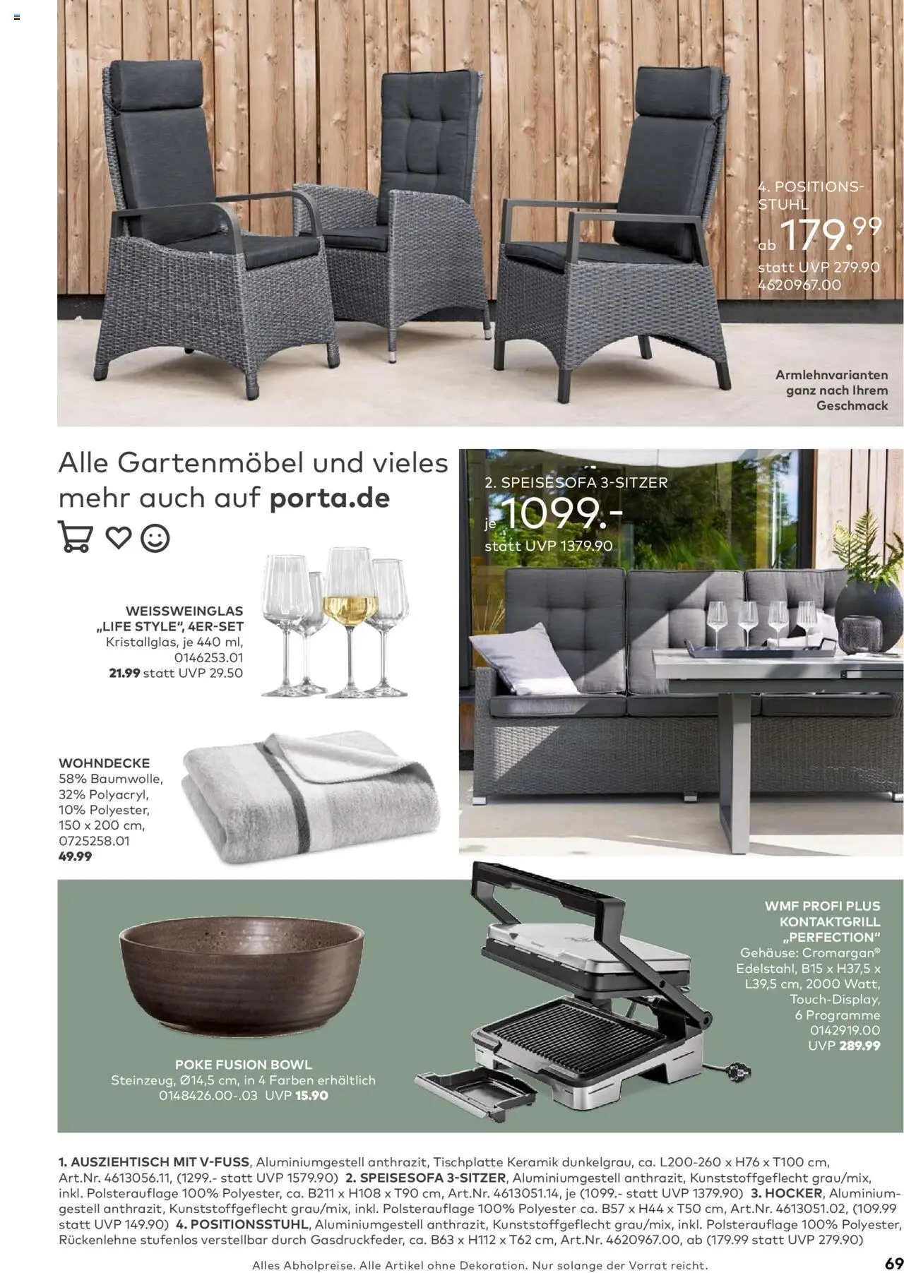 Porta! - Outdoor - Gartenmöbelkatalog 2025 - gültig ab dem 02.03.2025 | Seite: 69 | Produkte: Stuhl, Gartenmöbel