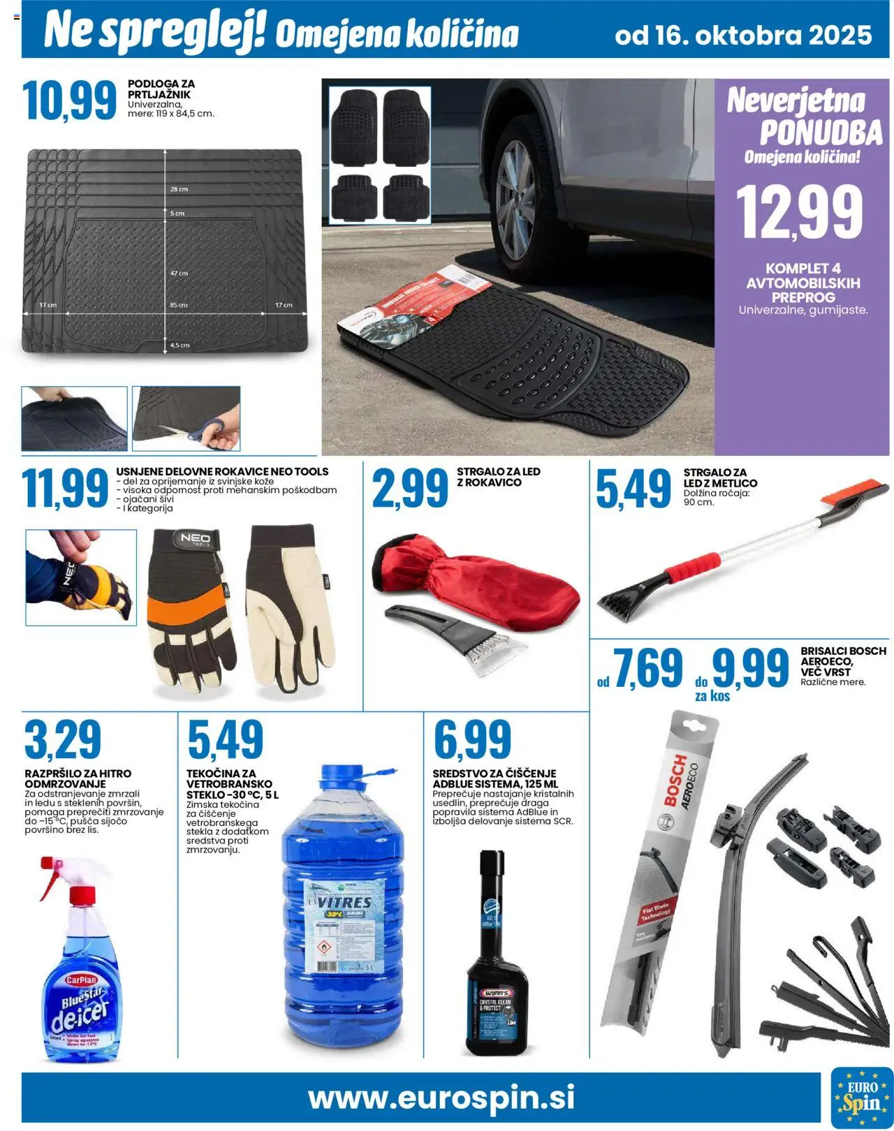 Novi Eurospin katalog ponudbe – veljaven od 16.10.2025 | Stran: 13 | Izdelki: Kos, Podloga, Rokavice