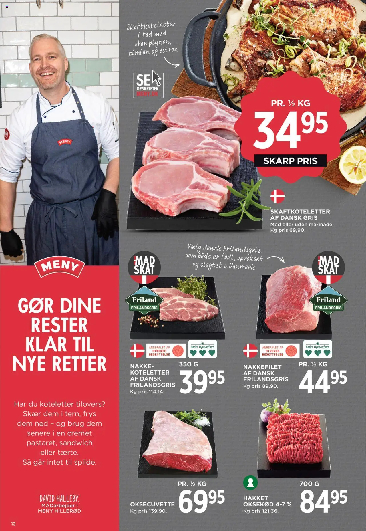 Meny tilbudsavis – gyldig fra 17.10.2025 | Side: 14 | Produkter: Koteletter, Oksekød, Nakkefilet, Søm